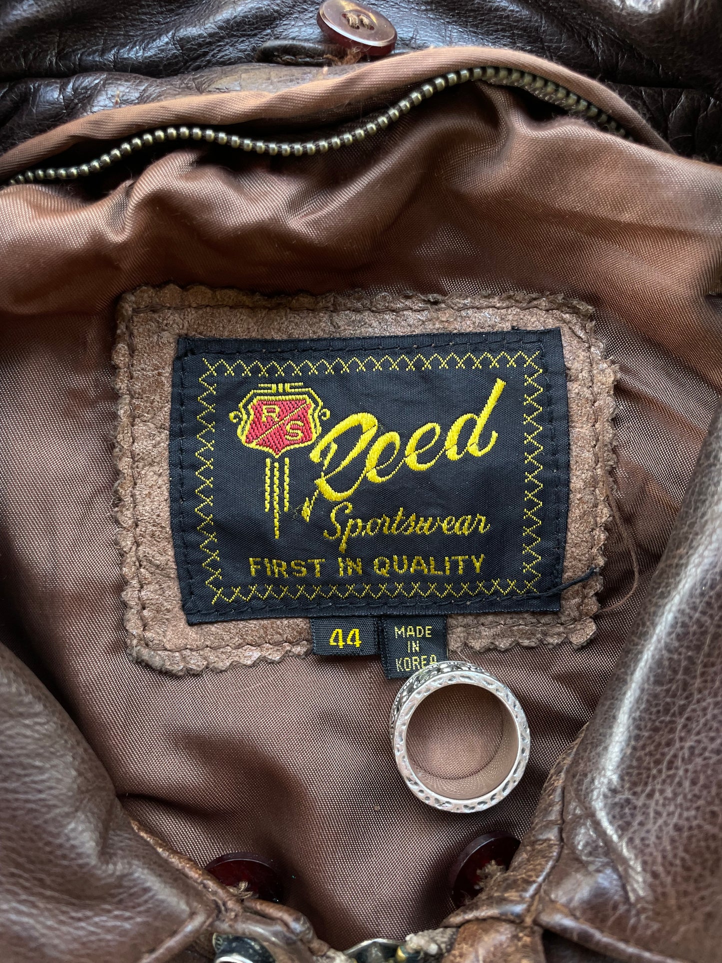 70s Reed Sportswear Leather Bomber Jacket