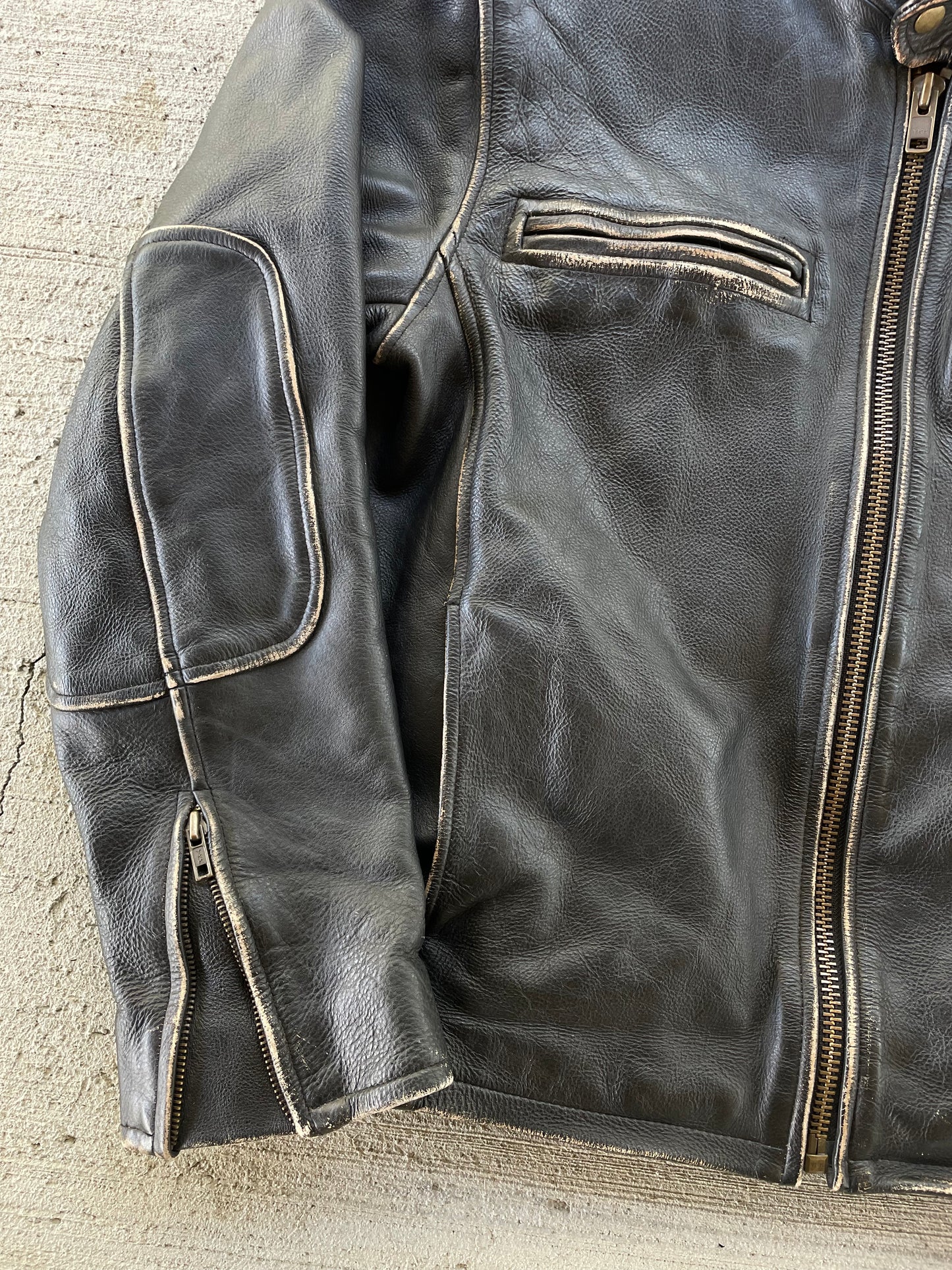Vintage Fly High Leather Biker Jacket
