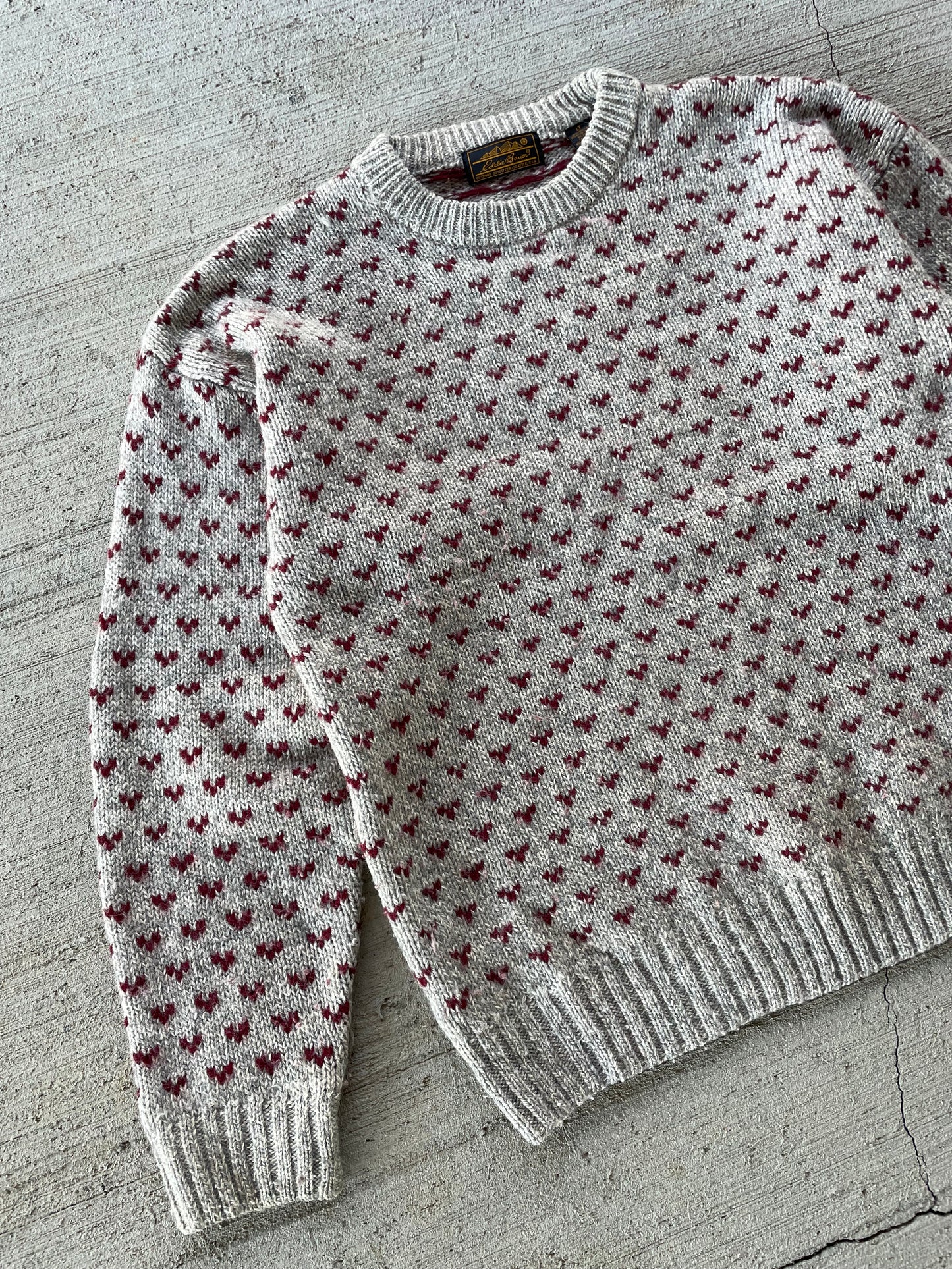 90s Eddie Bauer Birds Eye Wool Sweater