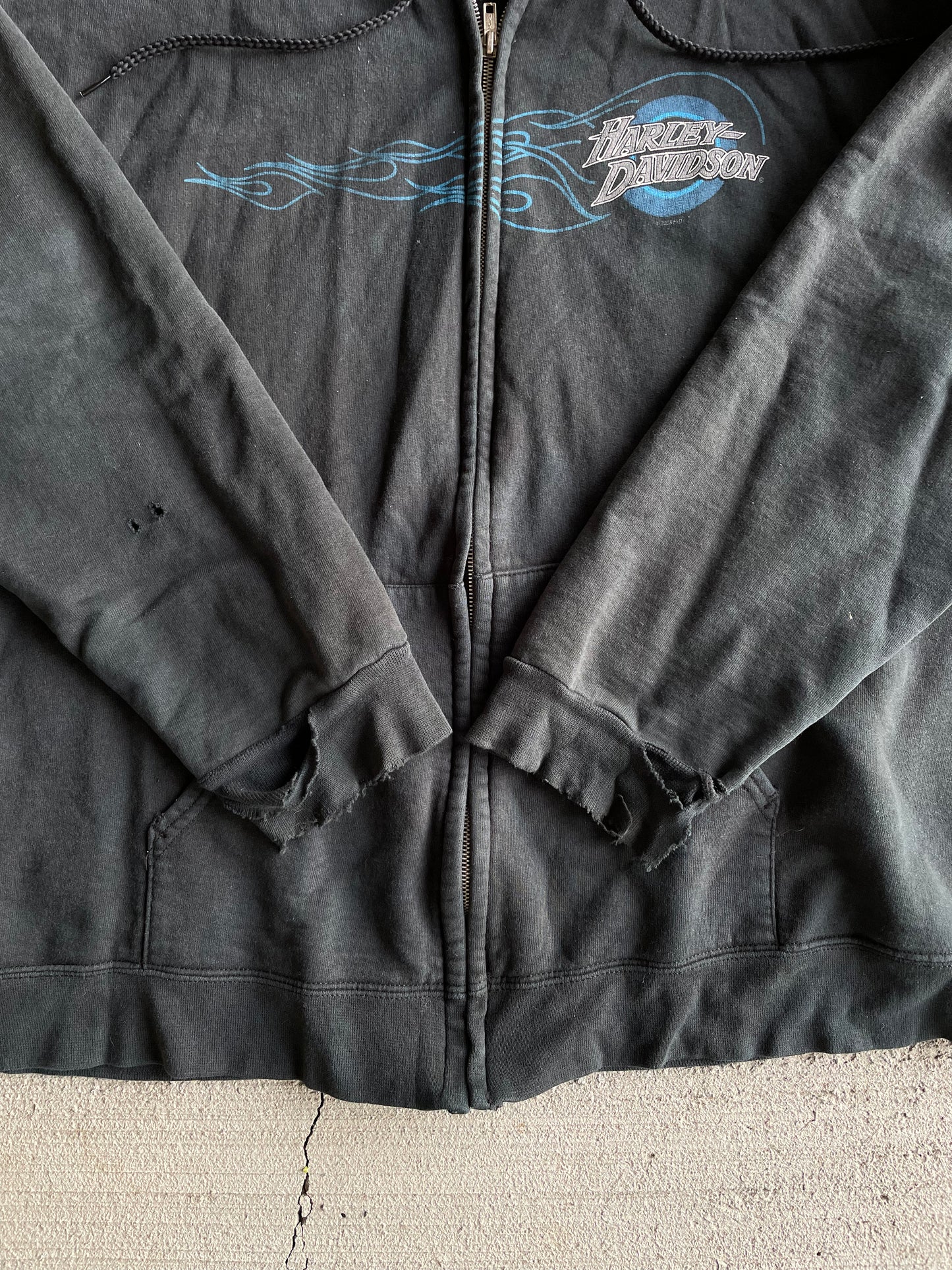Y2K Harley Davidson Zip-Up Hoodie