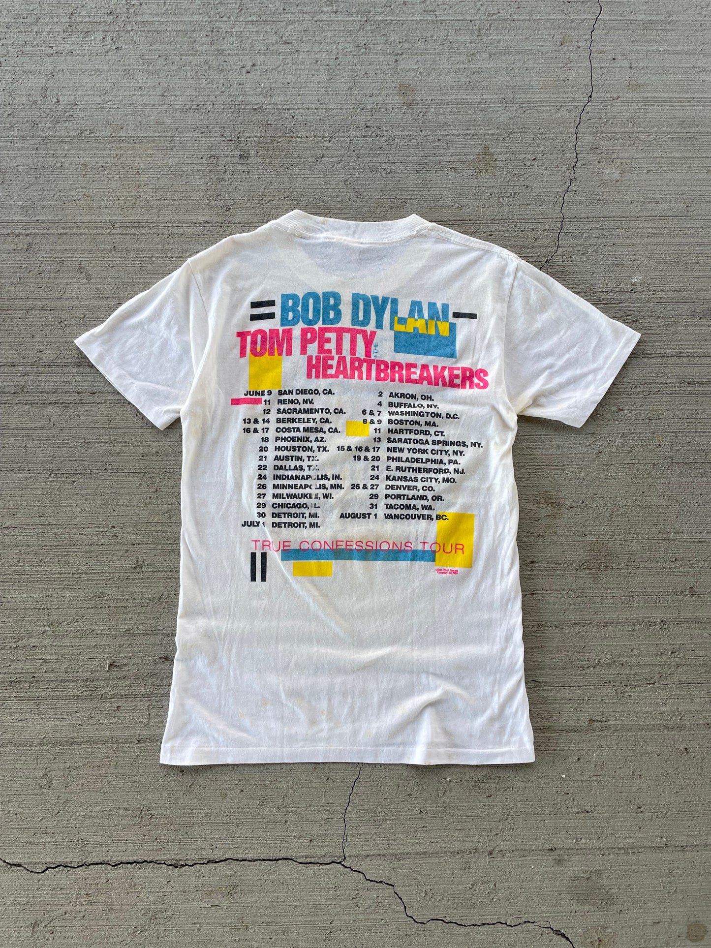 1986 Bob Dylan & Tom Petty True Confessions Tour Tee