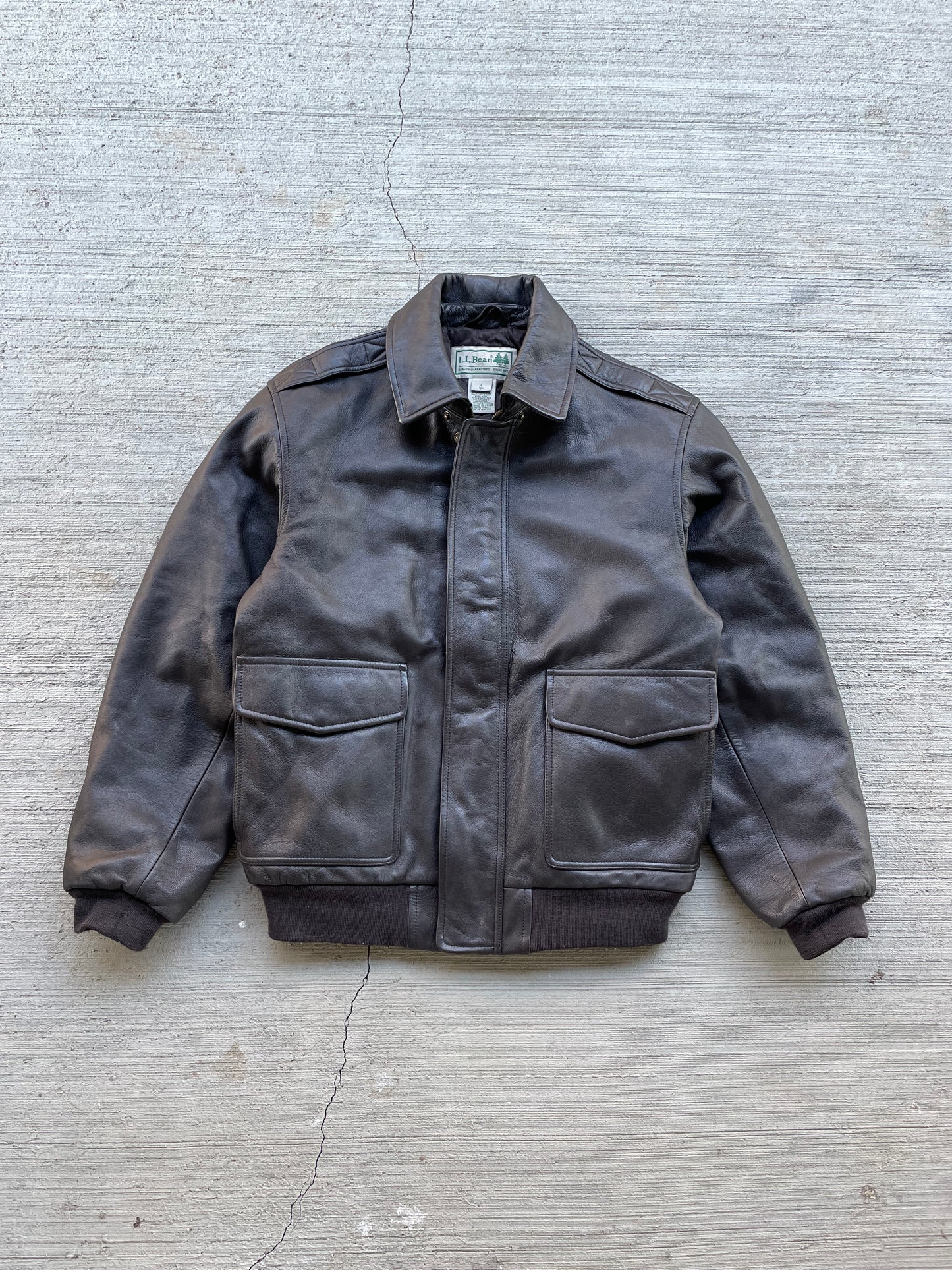 90s L.L. Bean Leather Bomber Jacket