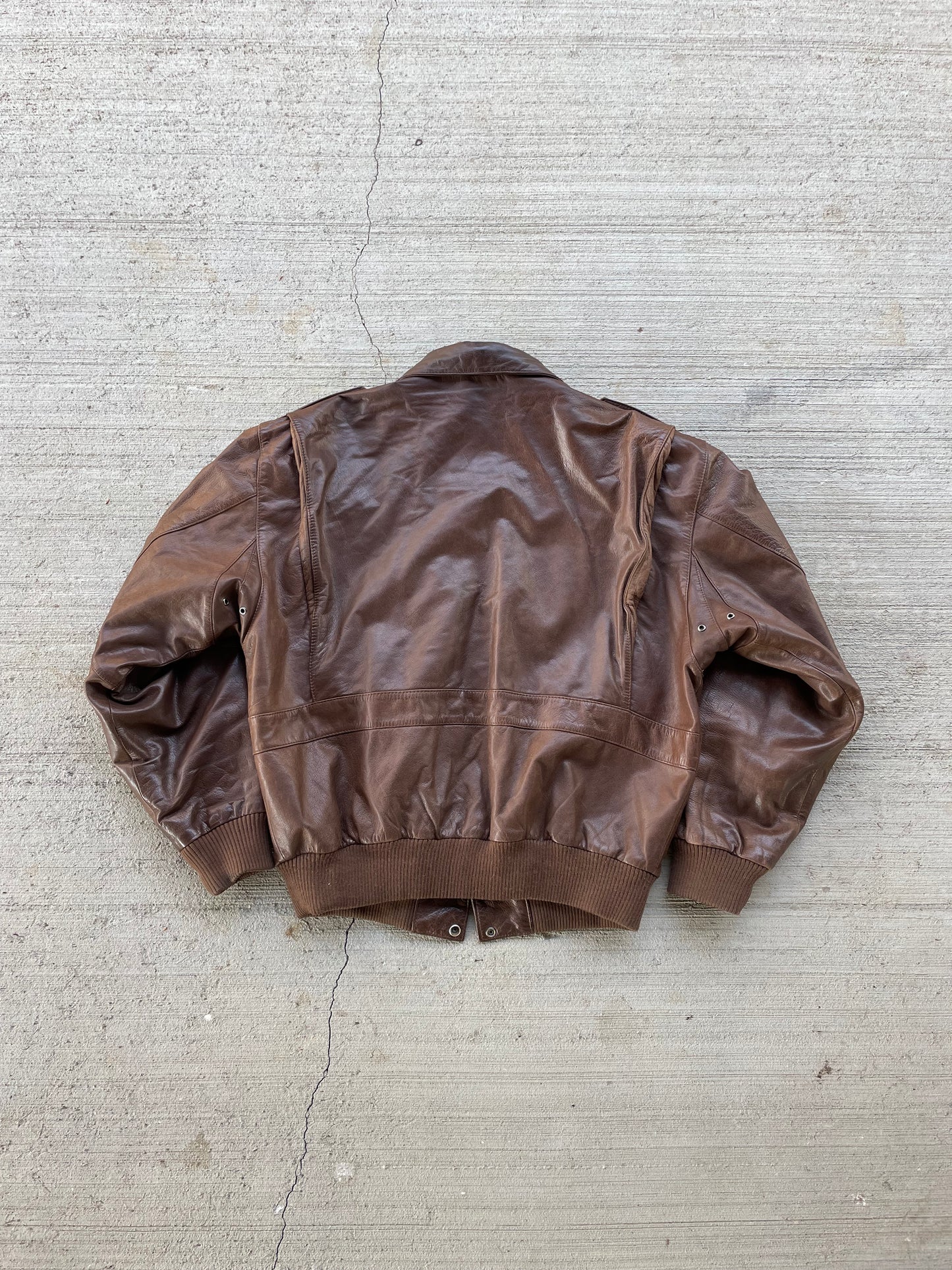 70s Reed Sportswear Leather Bomber Jacket