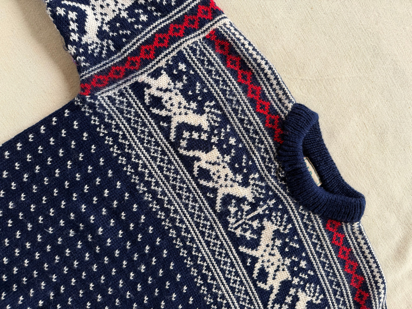 Vintage 1980s L.L. Bean Wool Reindeer Sweater