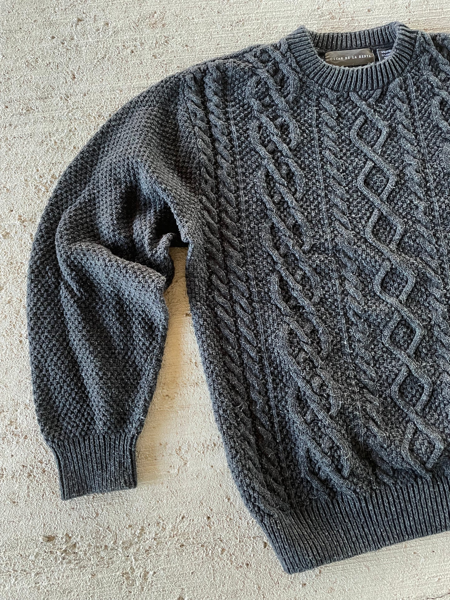 90s Oscar De La Renta Cableknit Sweater