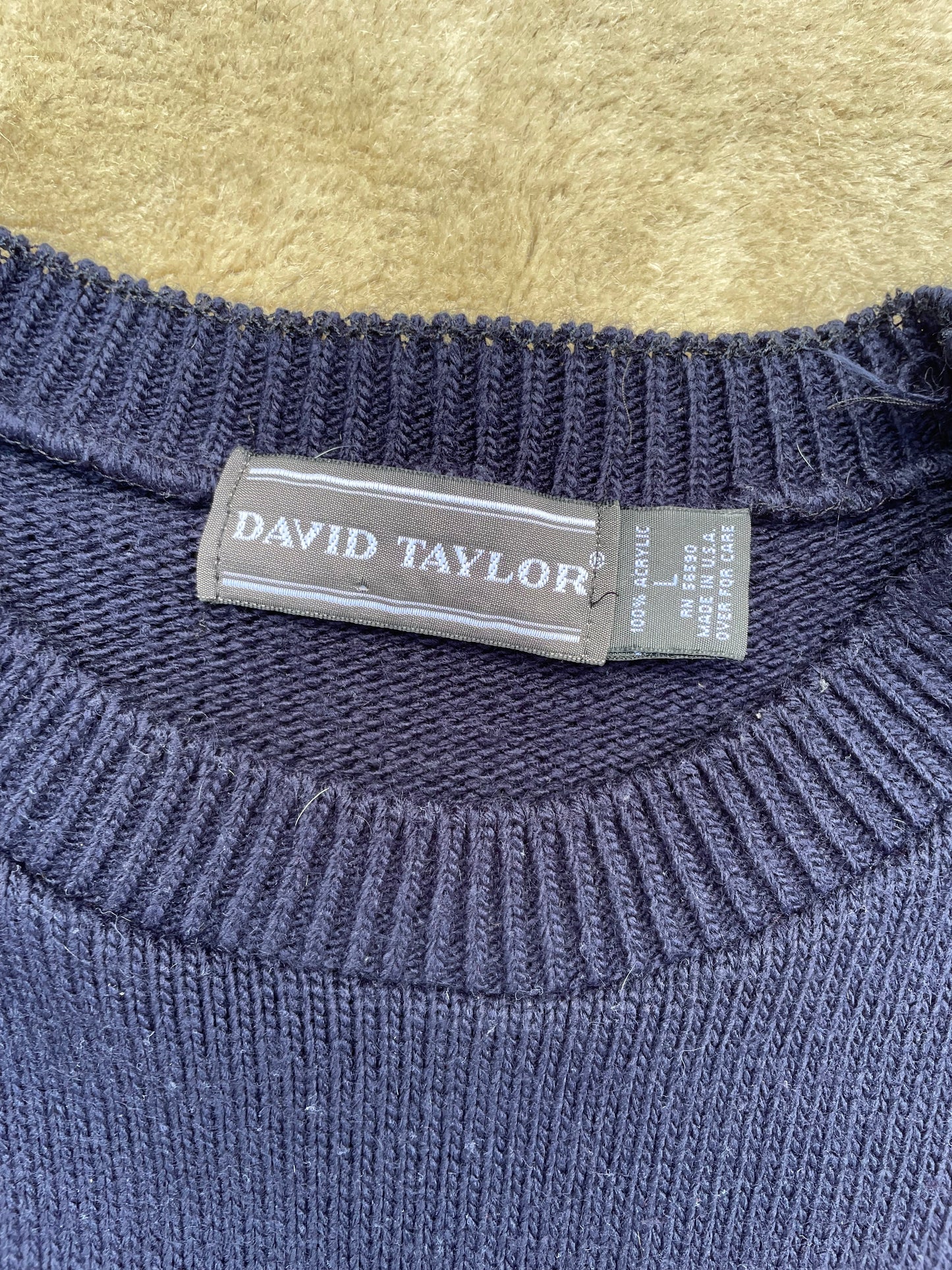 Vintage 1990s David Taylor American Flag Knit Sweater