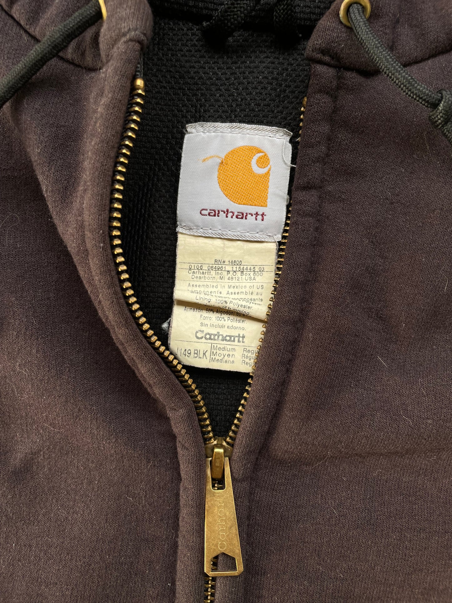 2000s Carhartt Thermal Lined Zip Up Hoodie