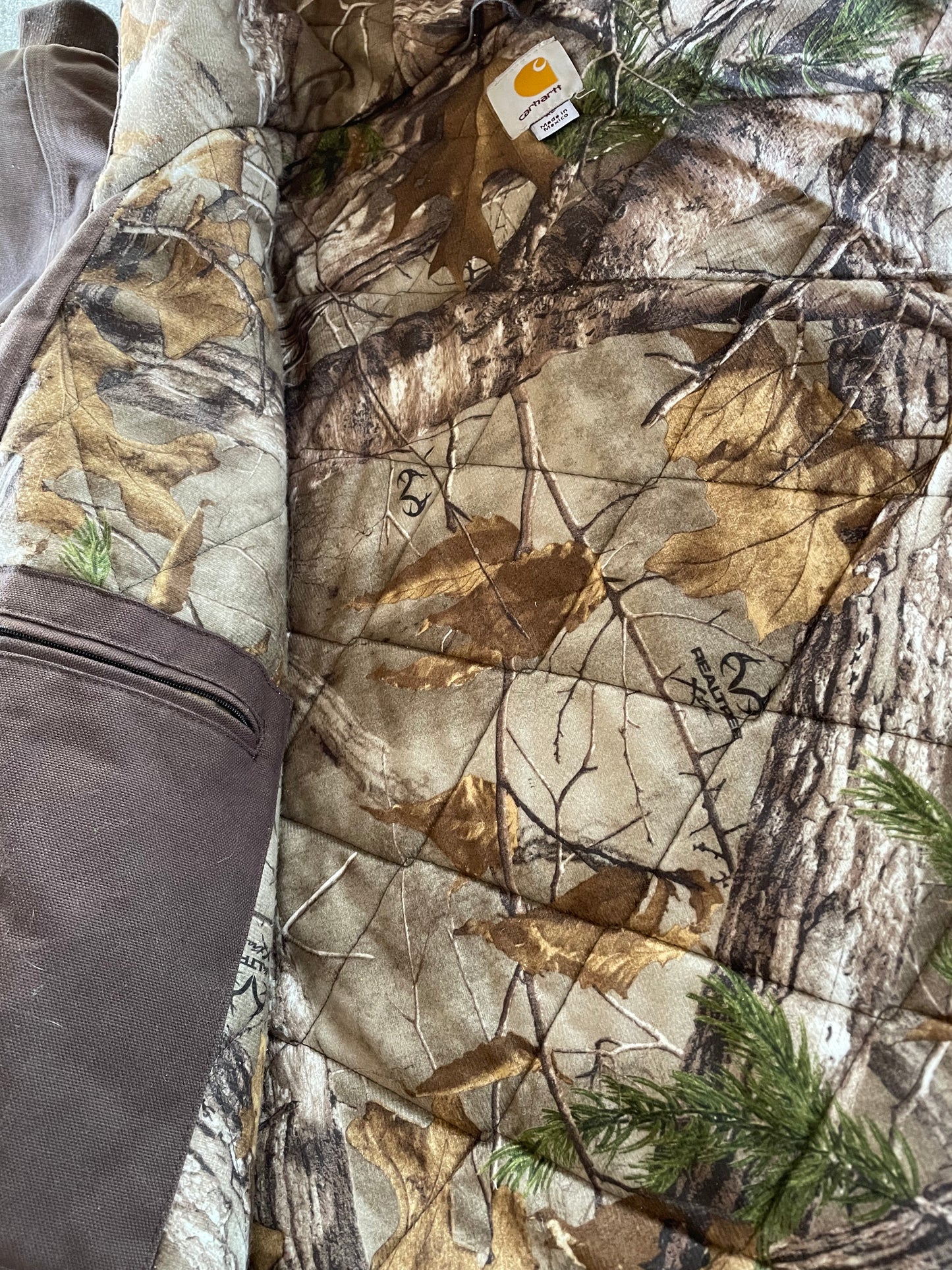 Carhartt Camo Flannel Lined Hooded Duck Jacket