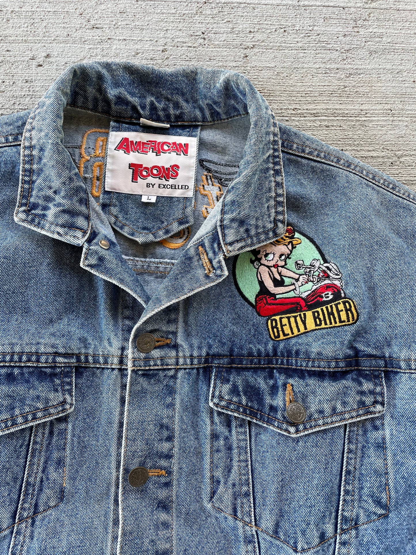 90s Betty Boop Biker Denim Jacket
