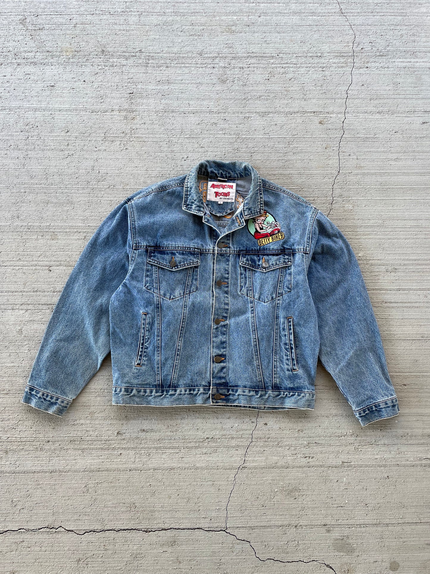 90s Betty Boop Biker Denim Jacket