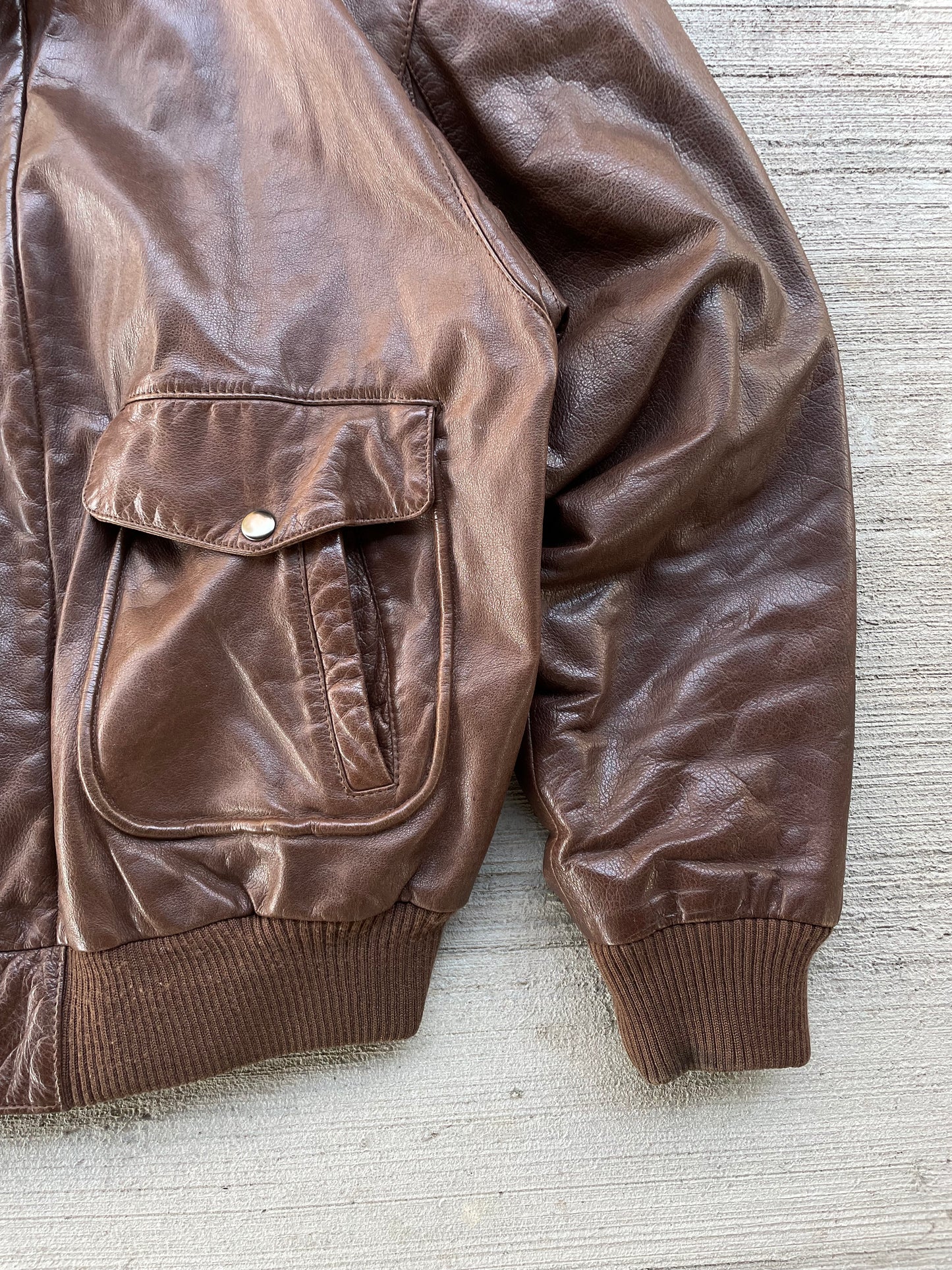 70s Reed Sportswear Leather Bomber Jacket