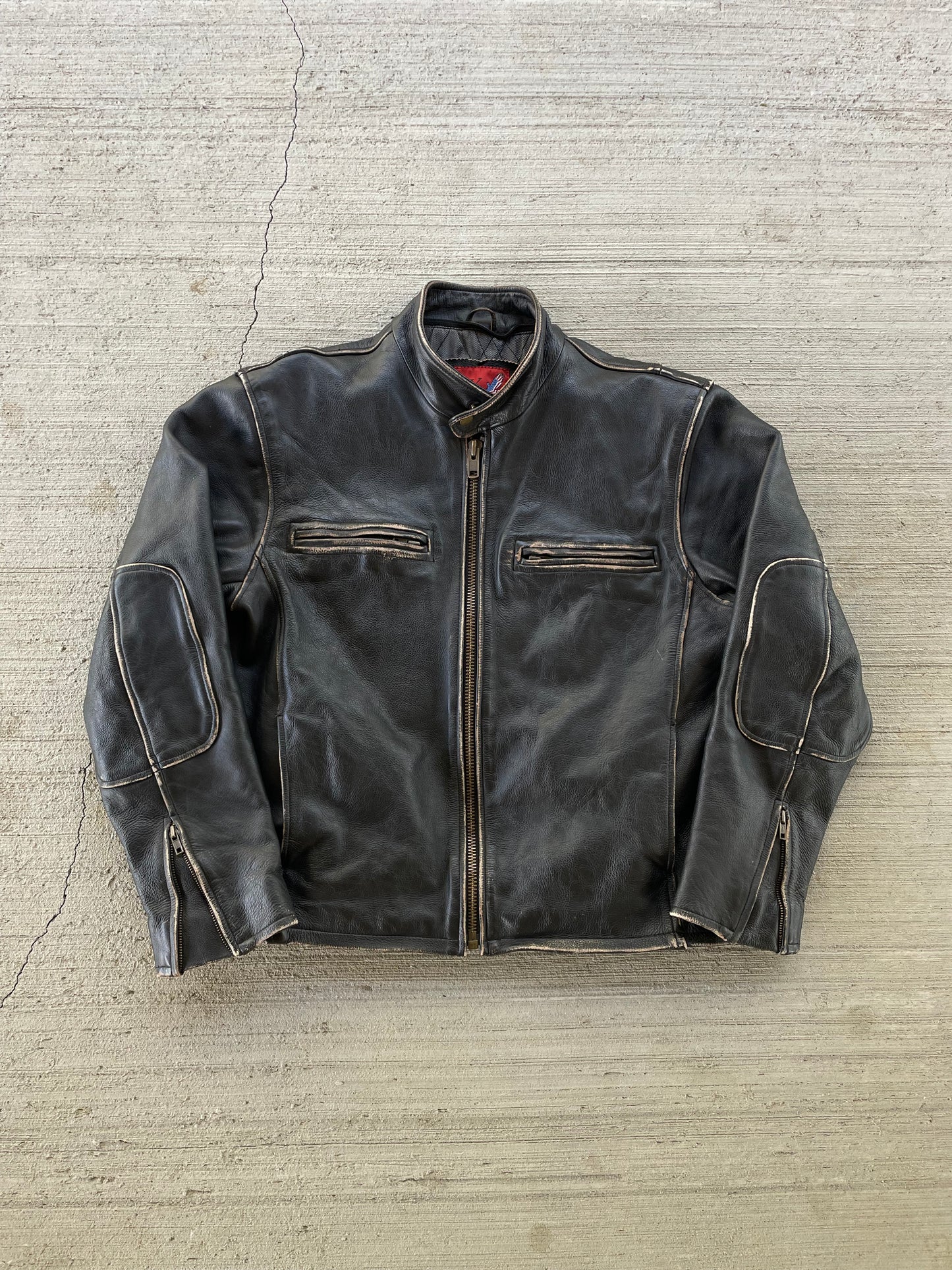 Vintage Fly High Leather Biker Jacket