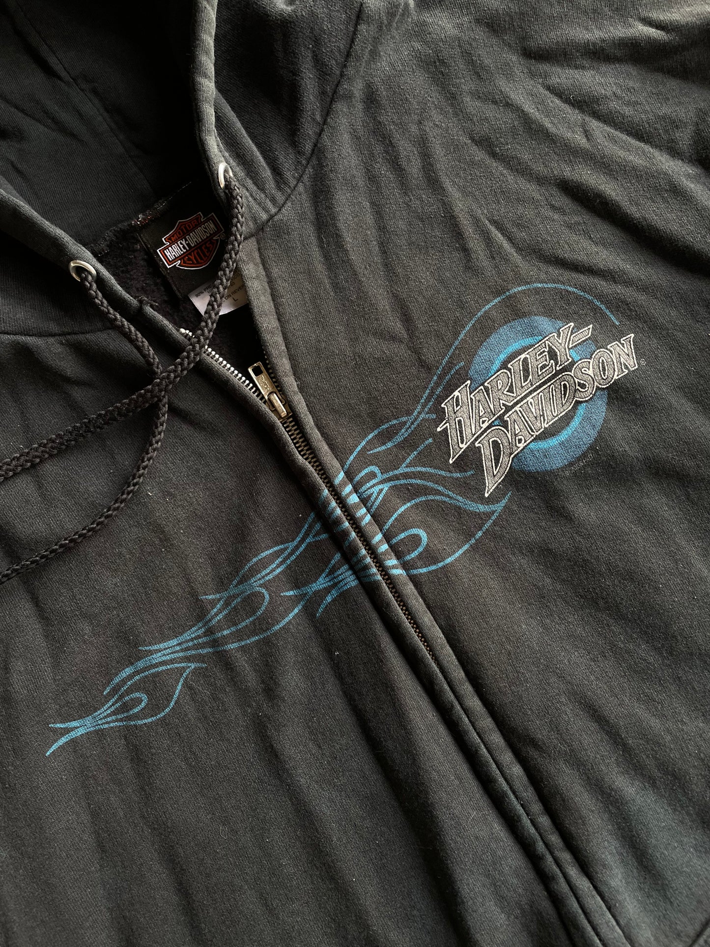 Y2K Harley Davidson Zip-Up Hoodie