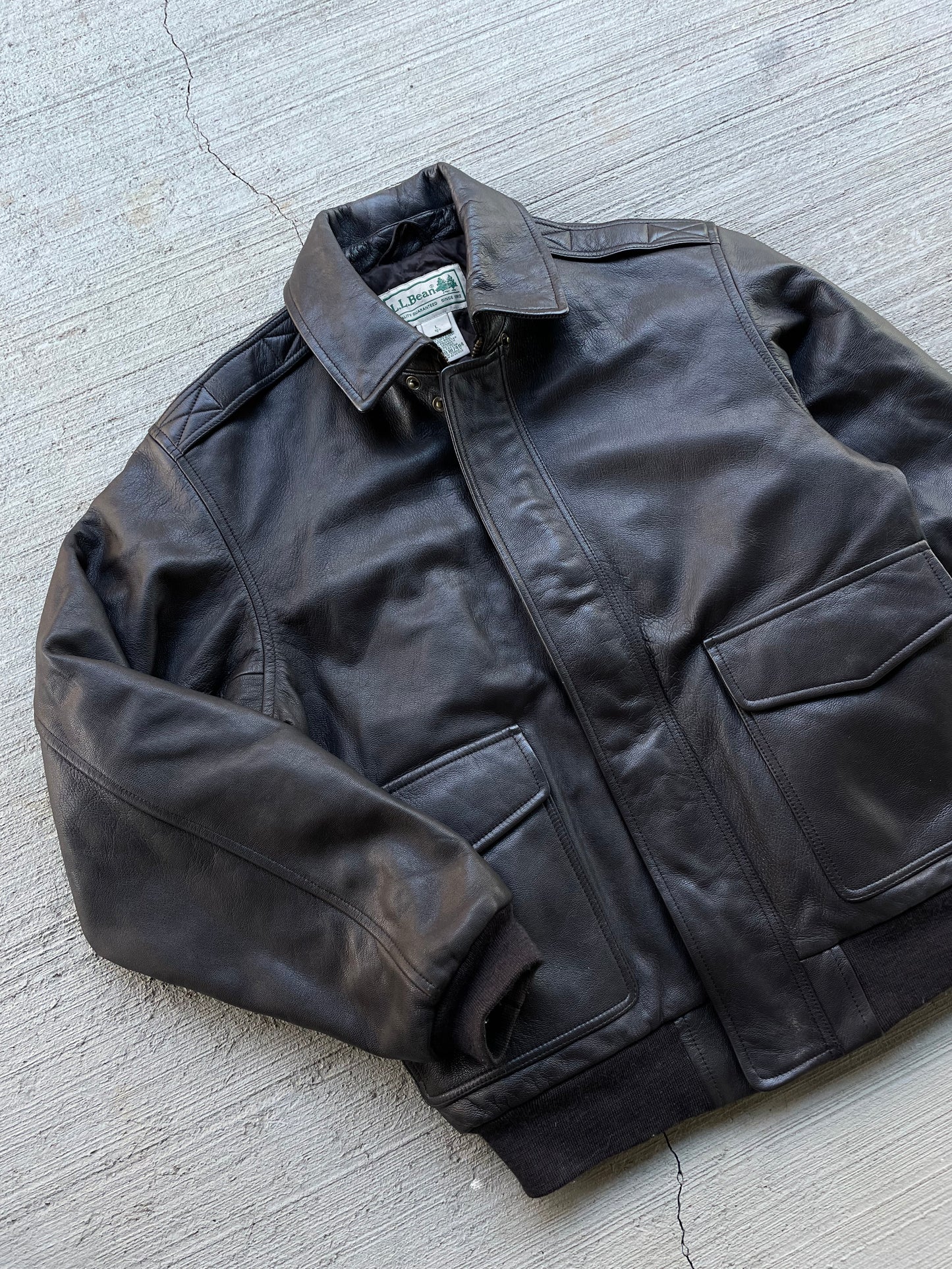 90s L.L. Bean Leather Bomber Jacket
