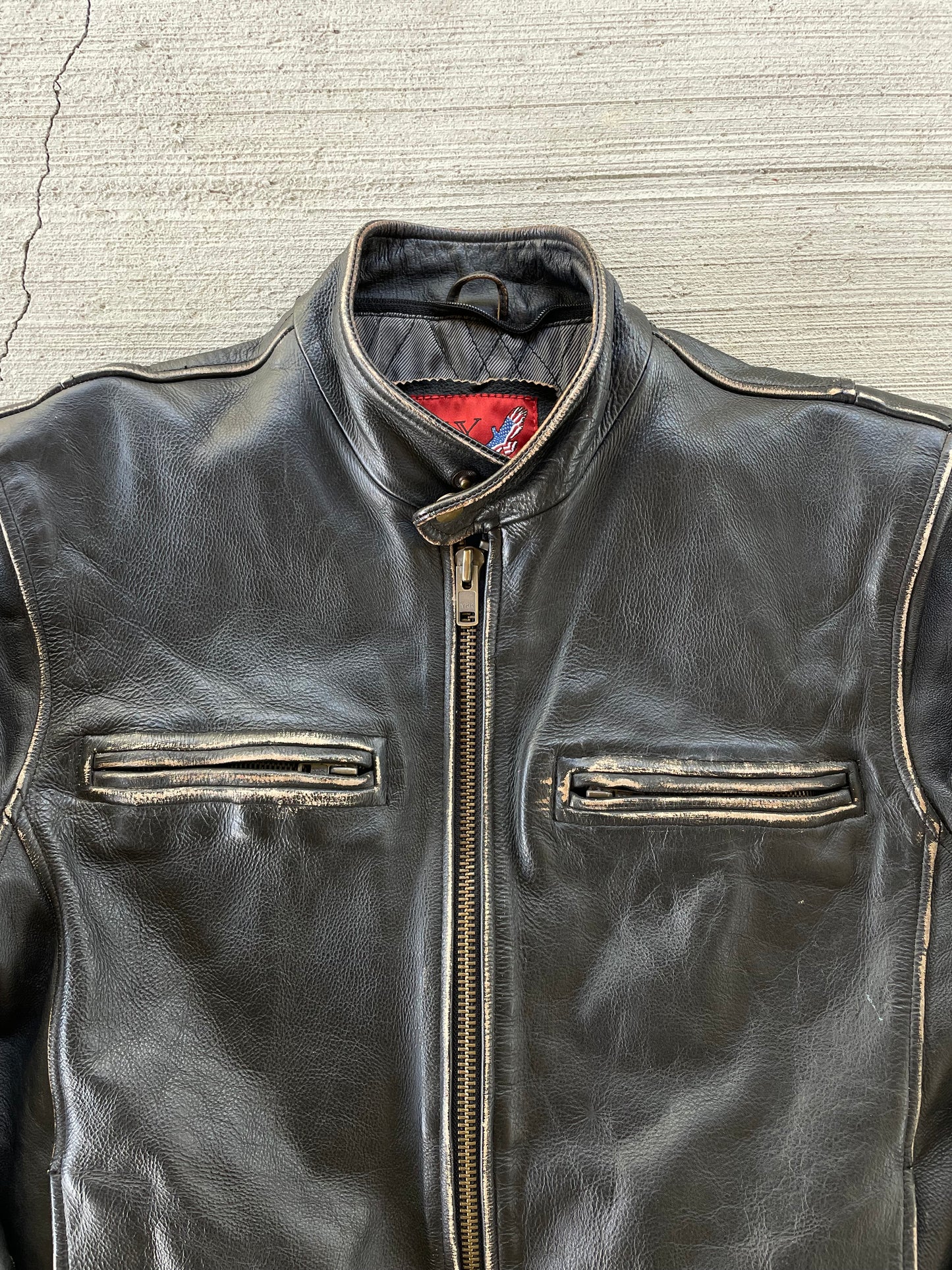 Vintage Fly High Leather Biker Jacket