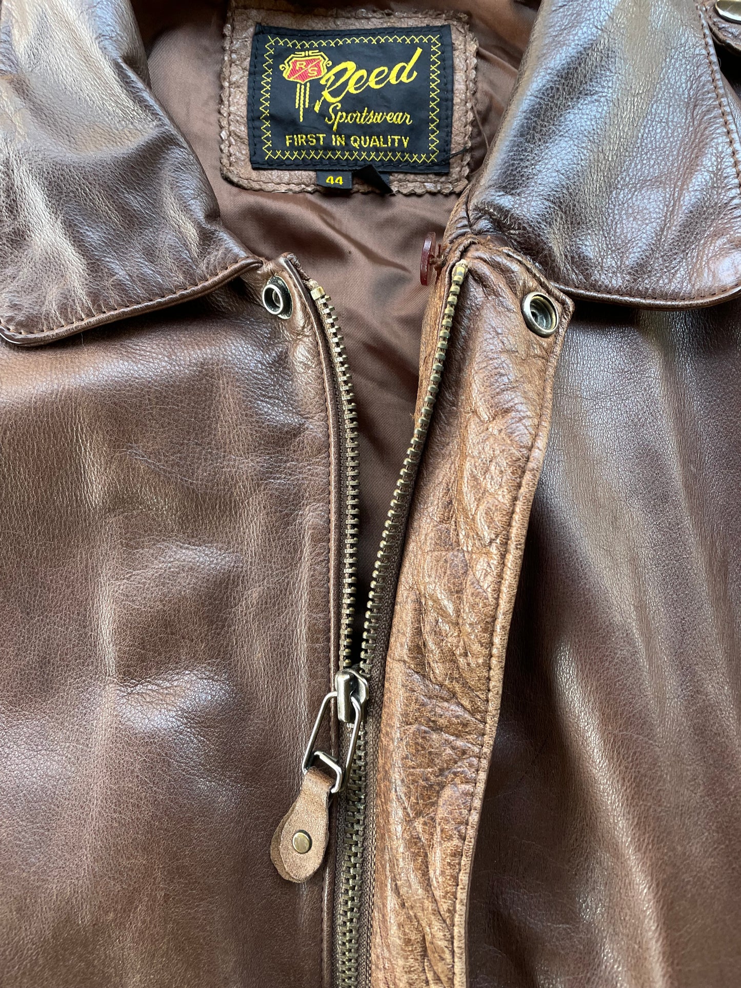 70s Reed Sportswear Leather Bomber Jacket