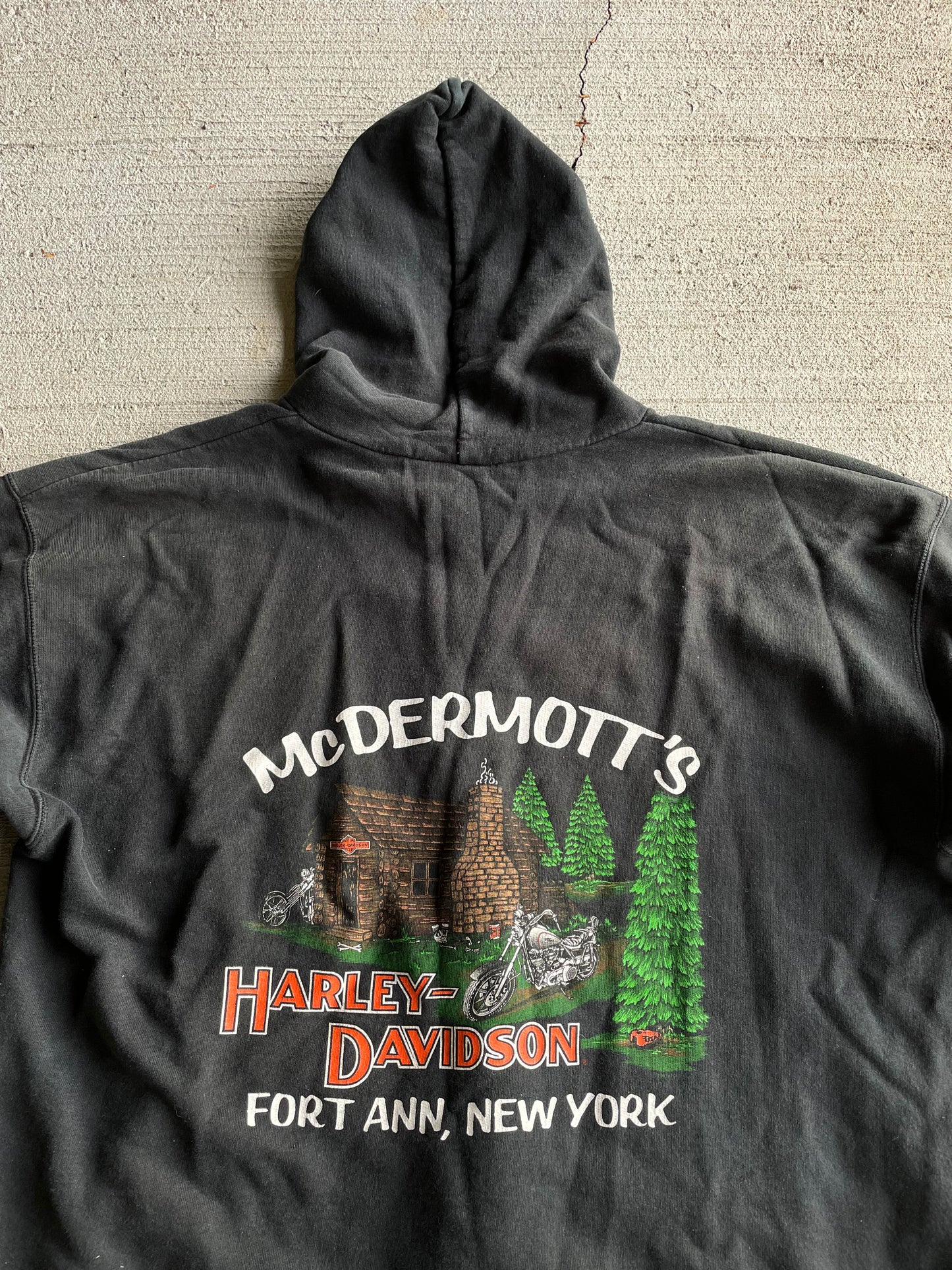 Y2K Harley Davidson Zip-Up Hoodie