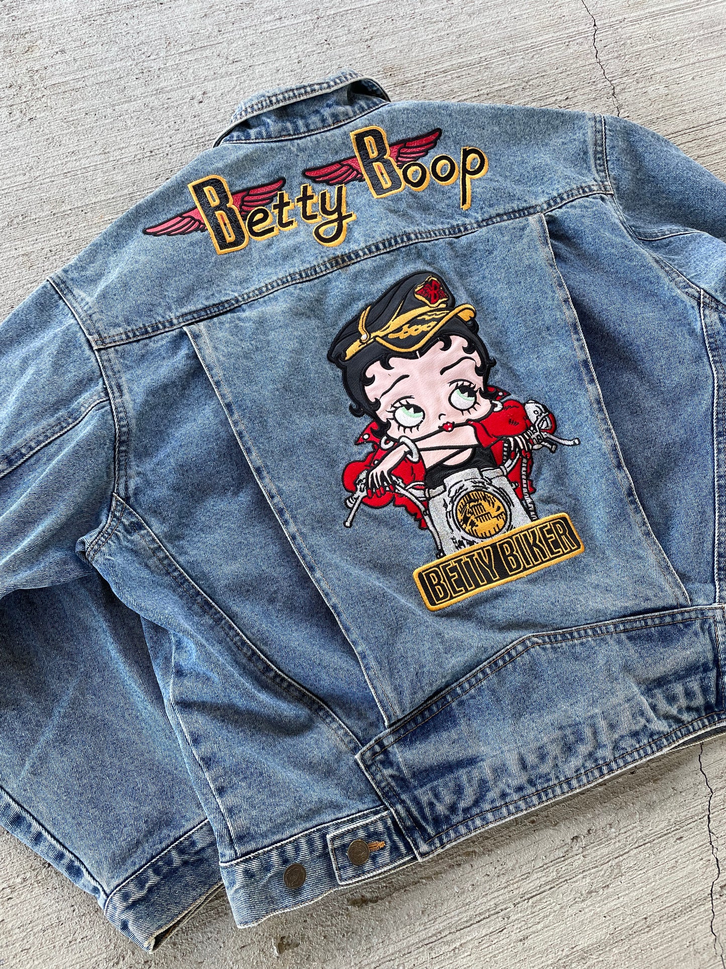90s Betty Boop Biker Denim Jacket