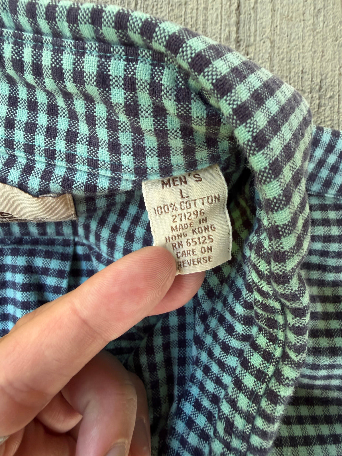 Vintage 1990s EMS Distressed Checkered Flannel
