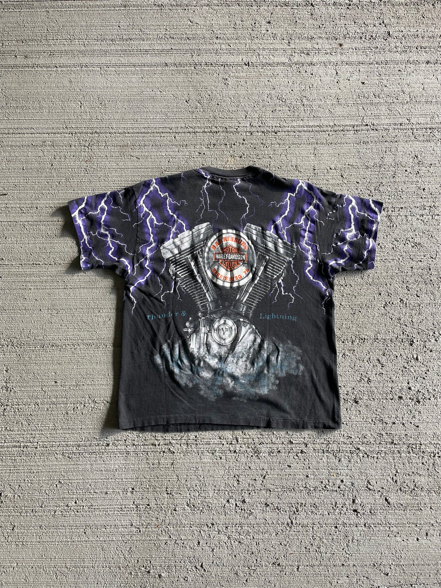 1990s Harley Davidson Thunder & Lightning Tee