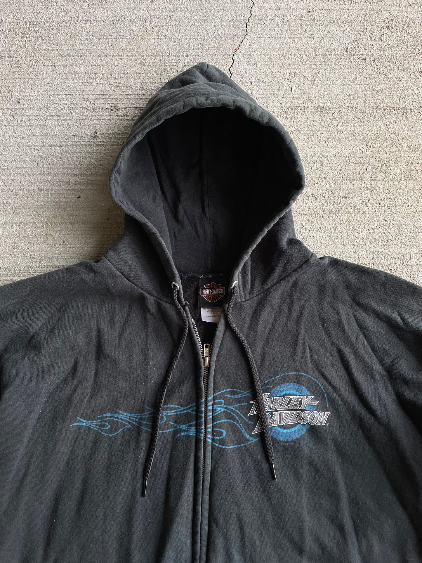 Y2K Harley Davidson Zip-Up Hoodie