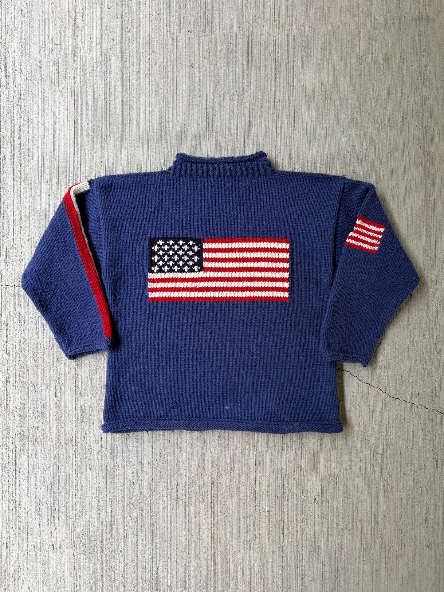 Vintage USA Hand Knit Wool Sweater