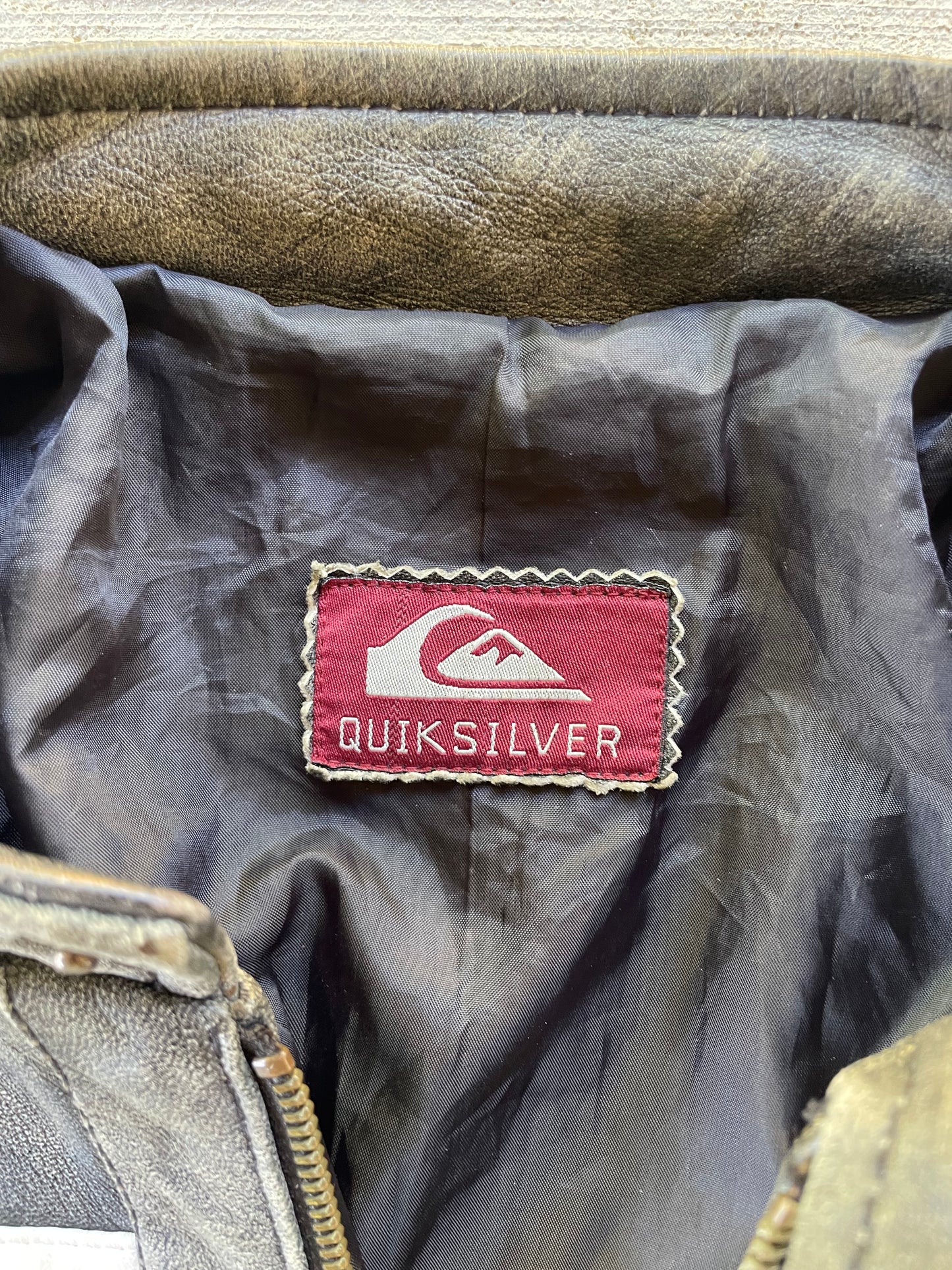 Y2K Quiksilver Leather Moto Jacket