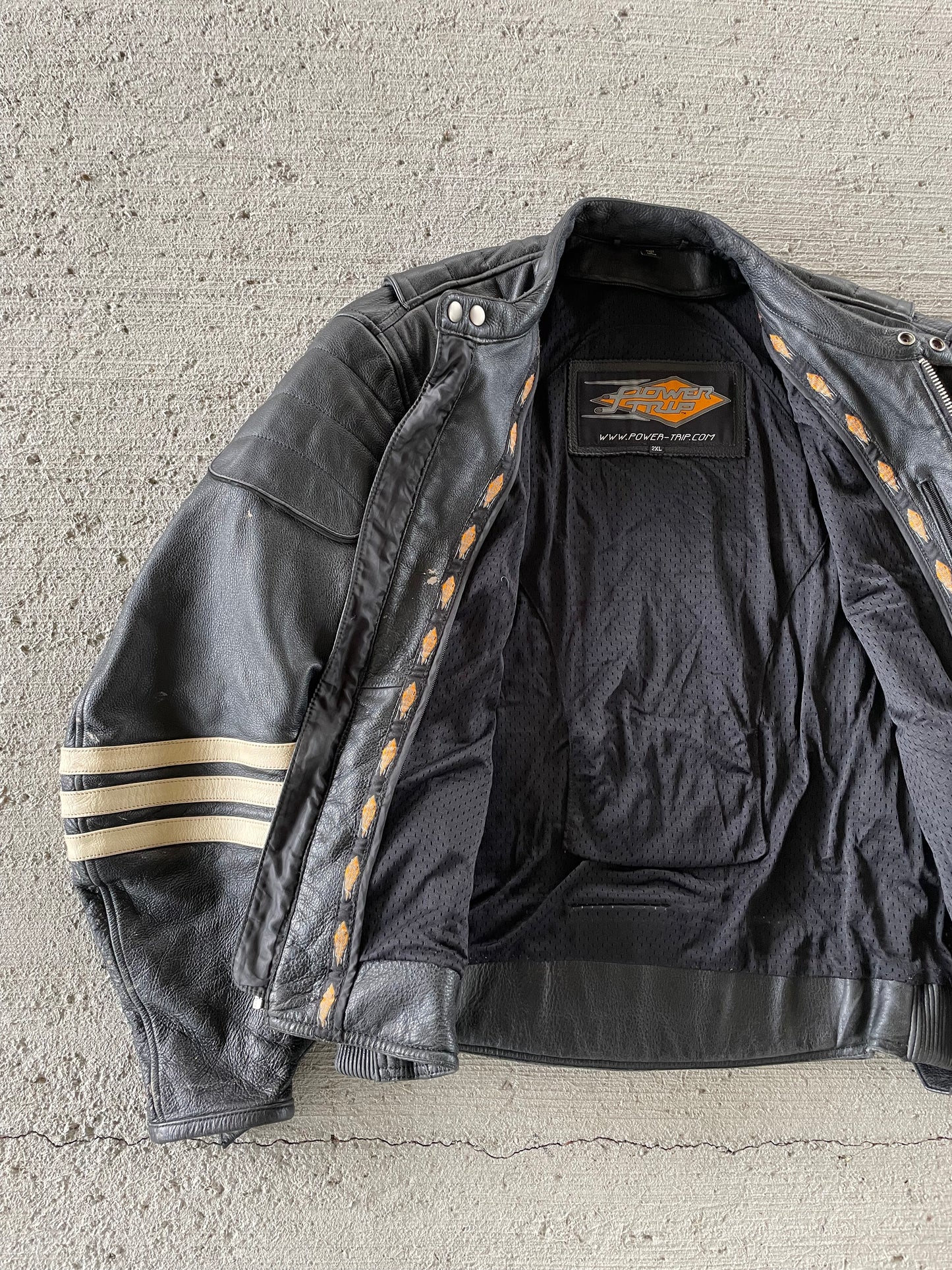 Power Trip Leather Biker Jacket