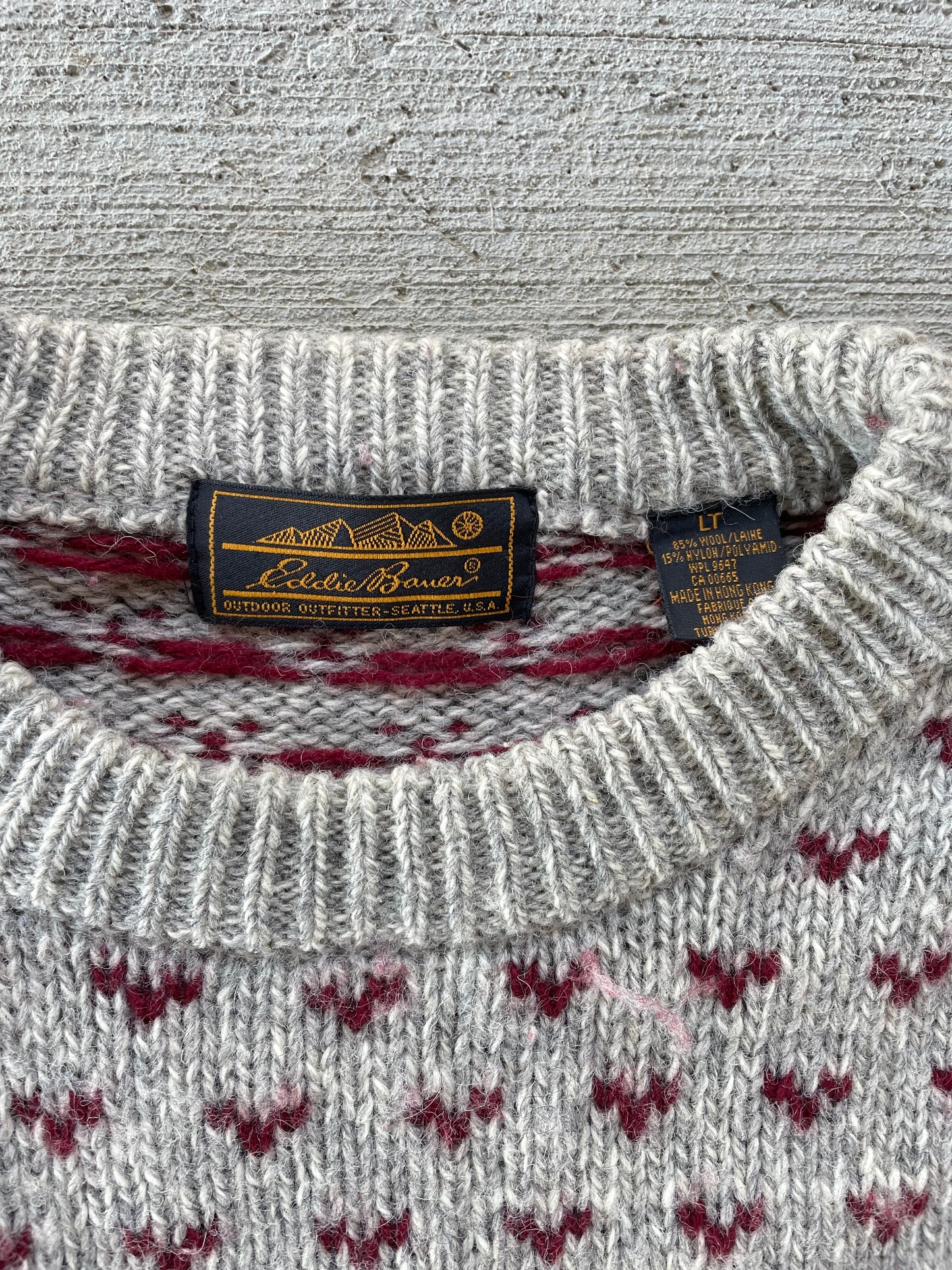 90s Eddie Bauer Birds Eye Wool Sweater