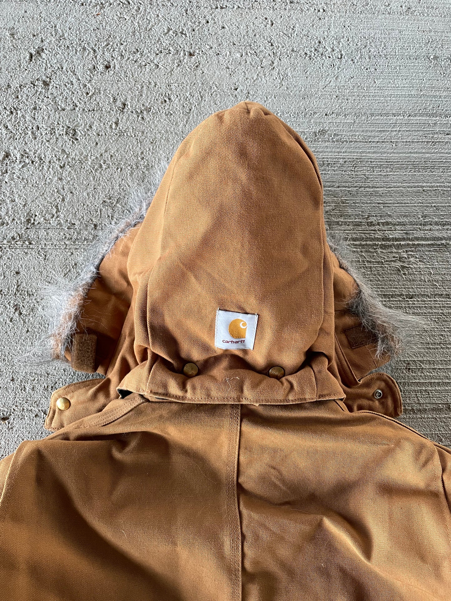 1993 Carhartt Quilt Lined Duck Canvas Jacket w/ Parka Hood