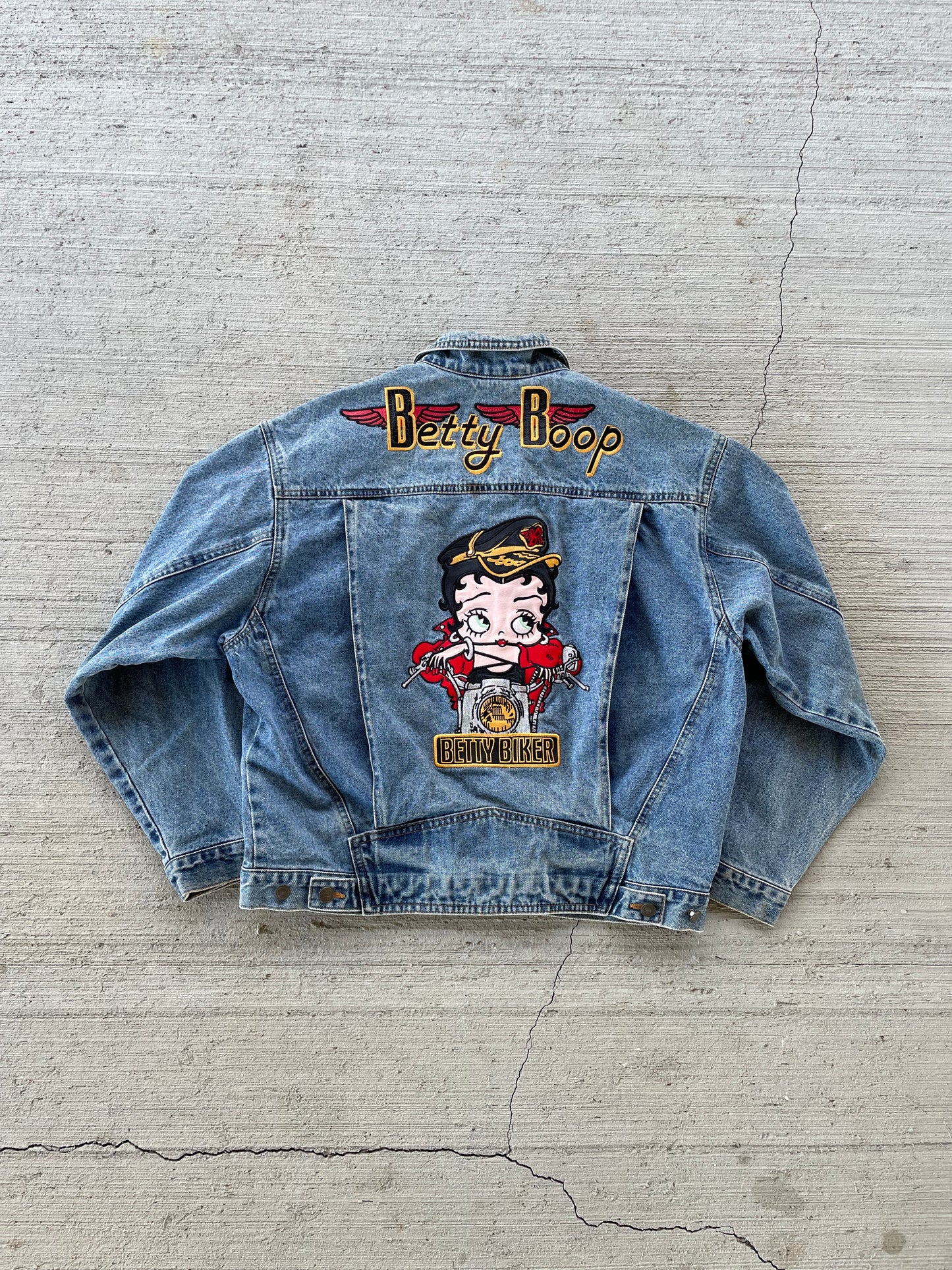 90s Betty Boop Biker Denim Jacket