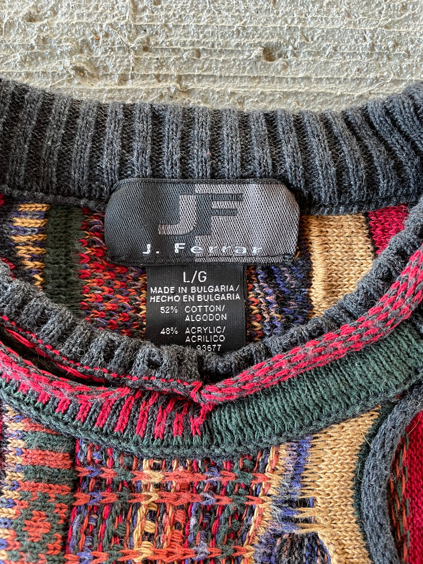 90s J Ferrar Coogi Style Sweater