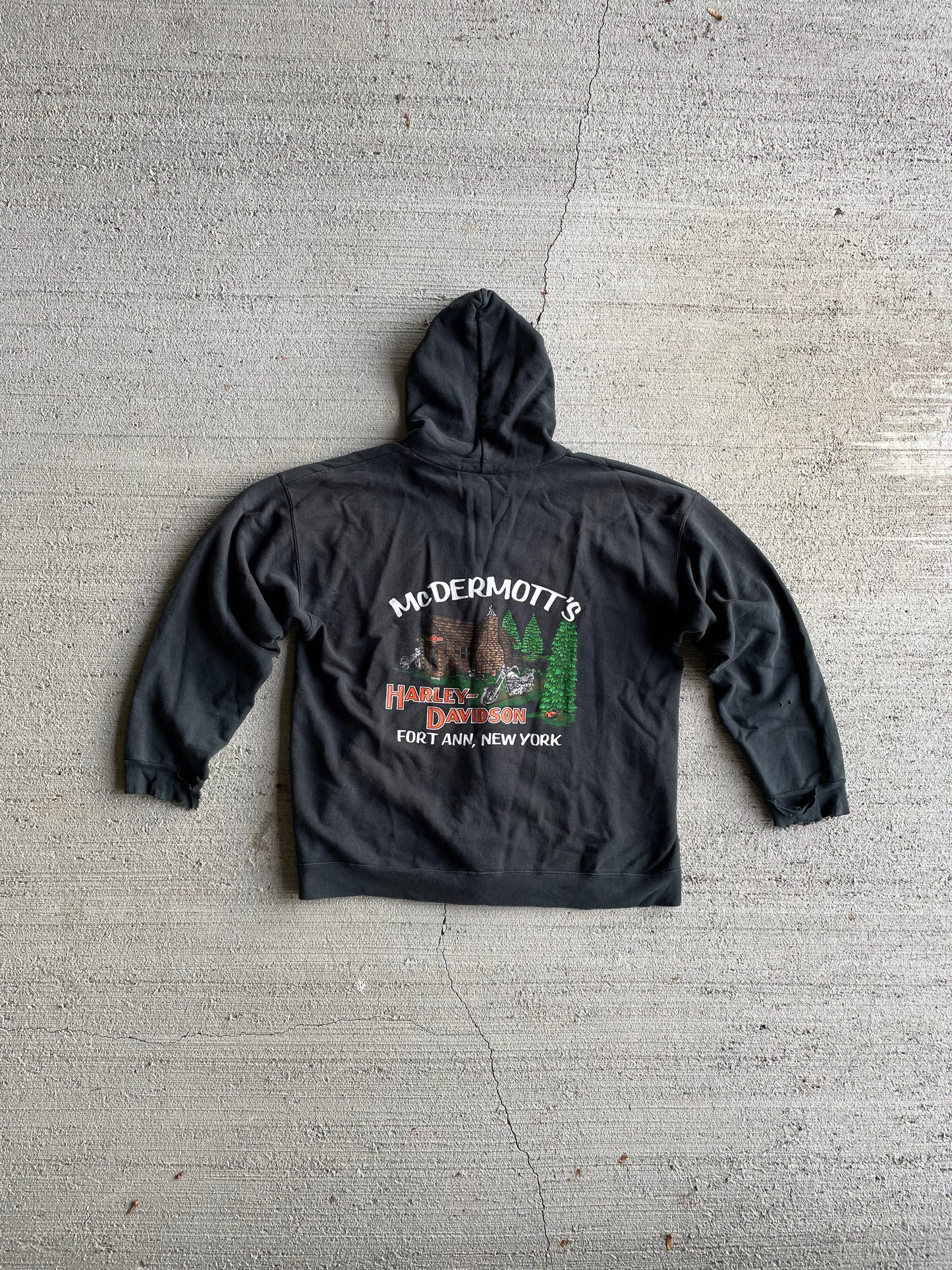 Y2K Harley Davidson Zip-Up Hoodie