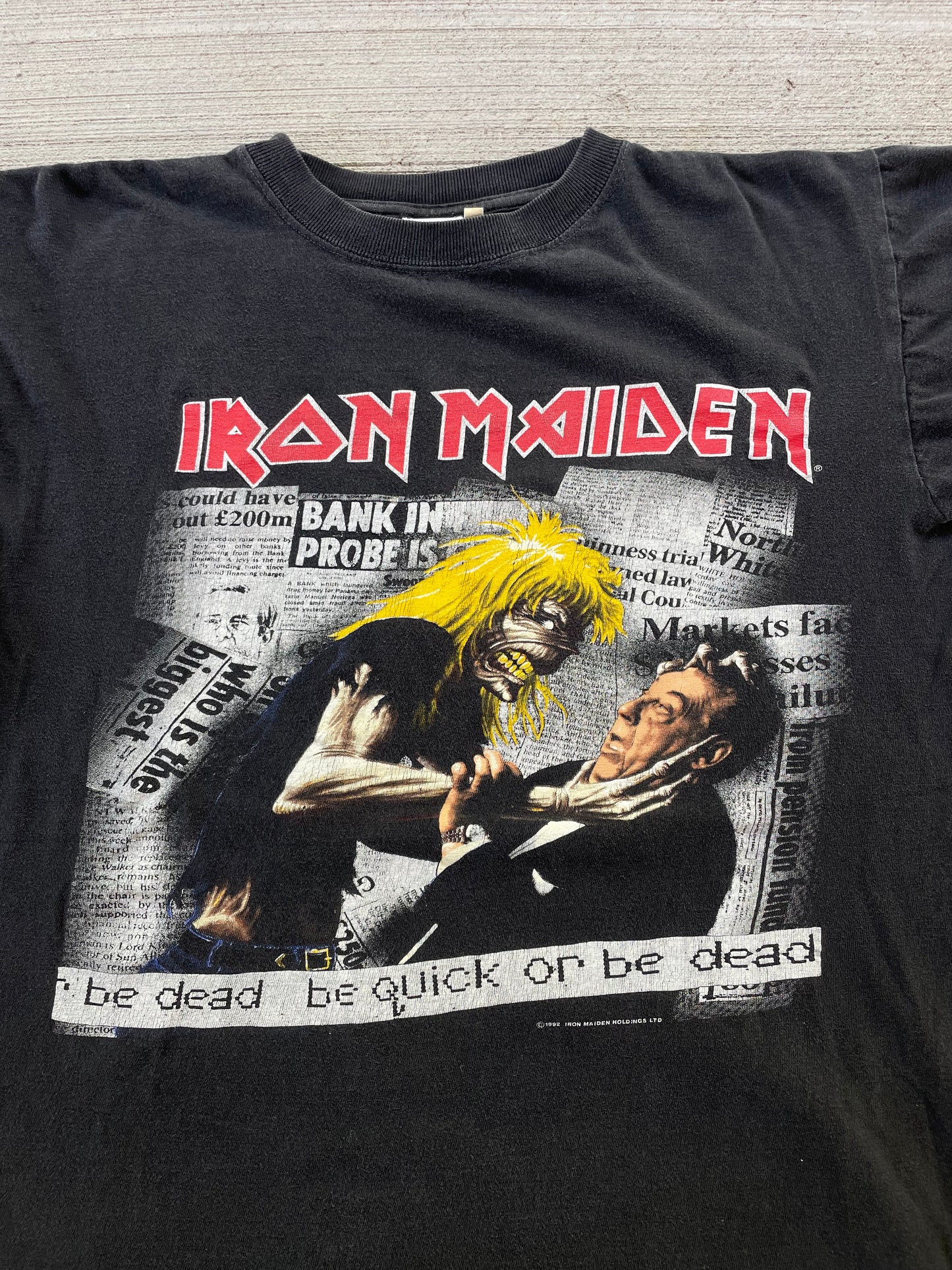Vintage 1992 Iron Maiden ‘Be Quick or Be Dead’ Euro Tour Tee