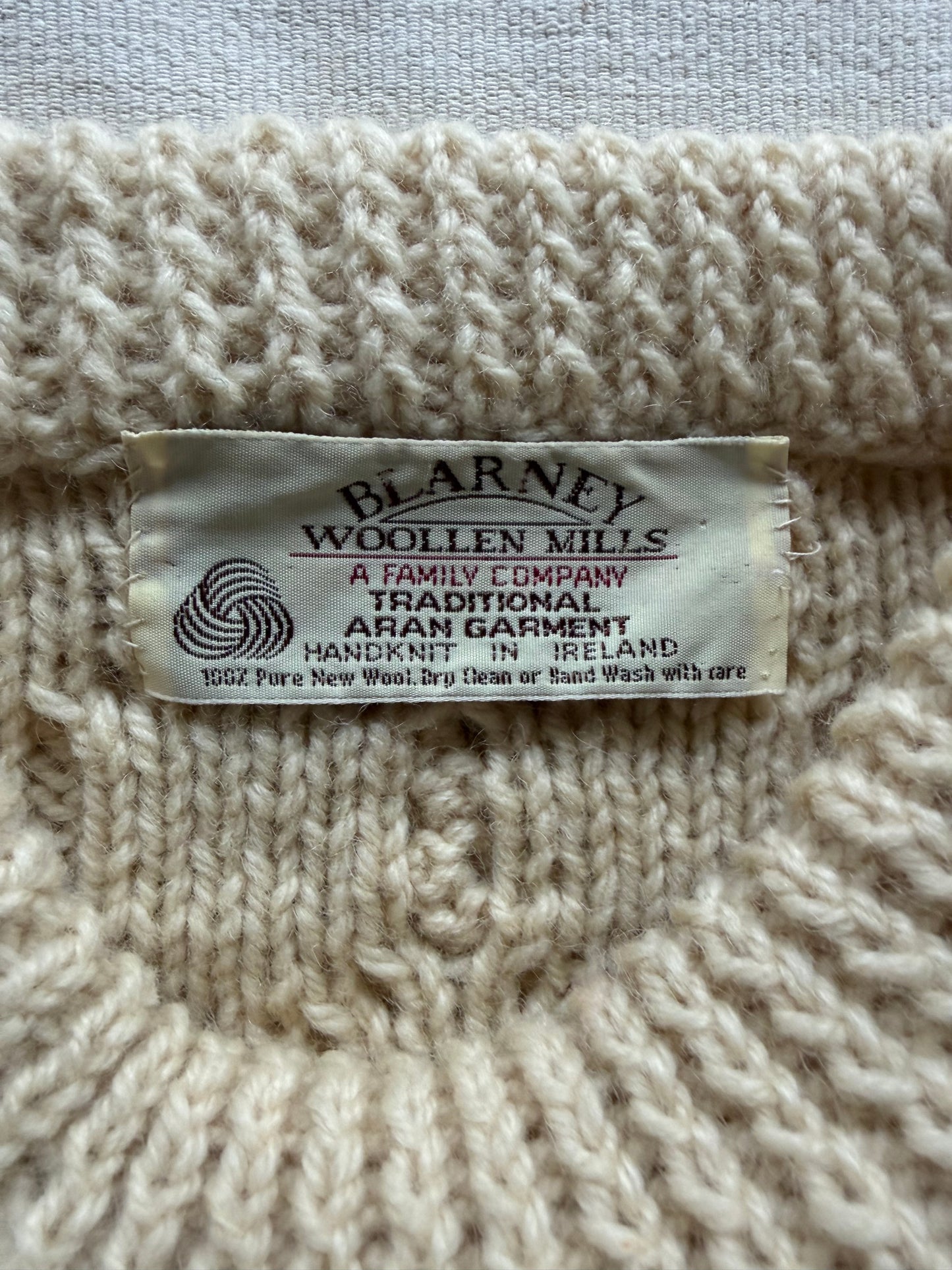 Vintage 80s Blarney Wool Cable-Knit Sweater