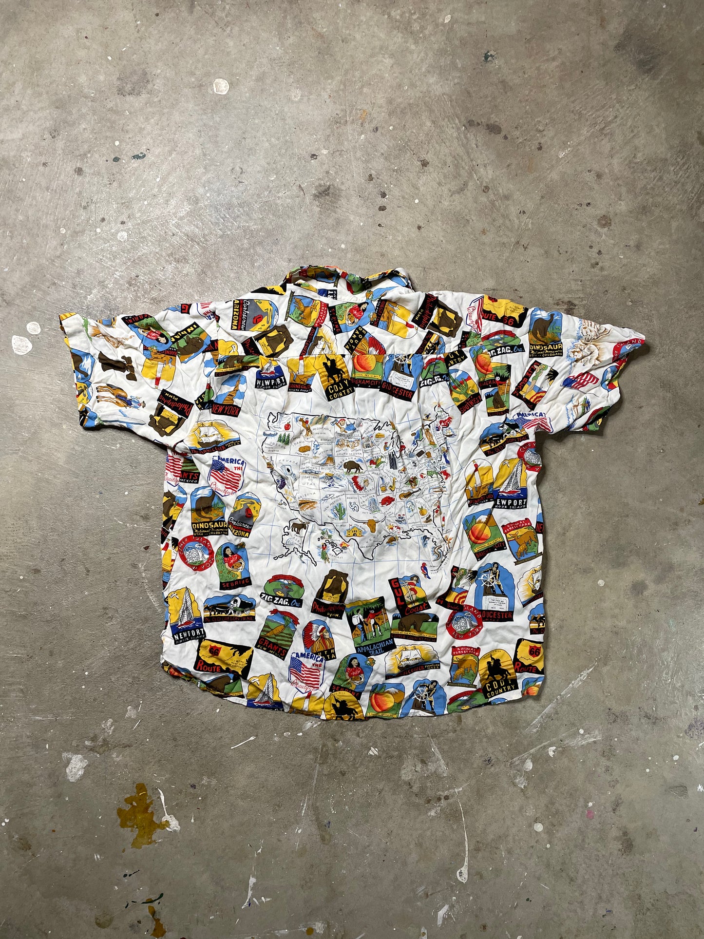 Vintage Reyn Spooner America Map Shirt