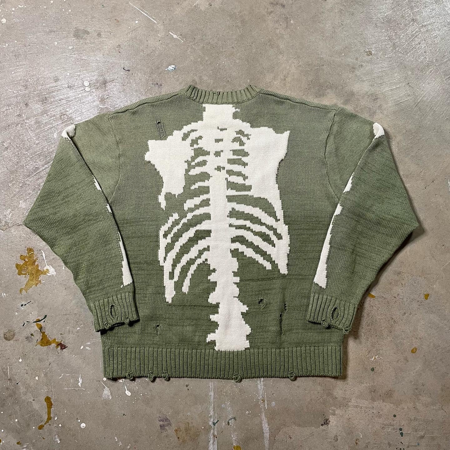 Kapital 5G Bone Knit Distressed Sweater