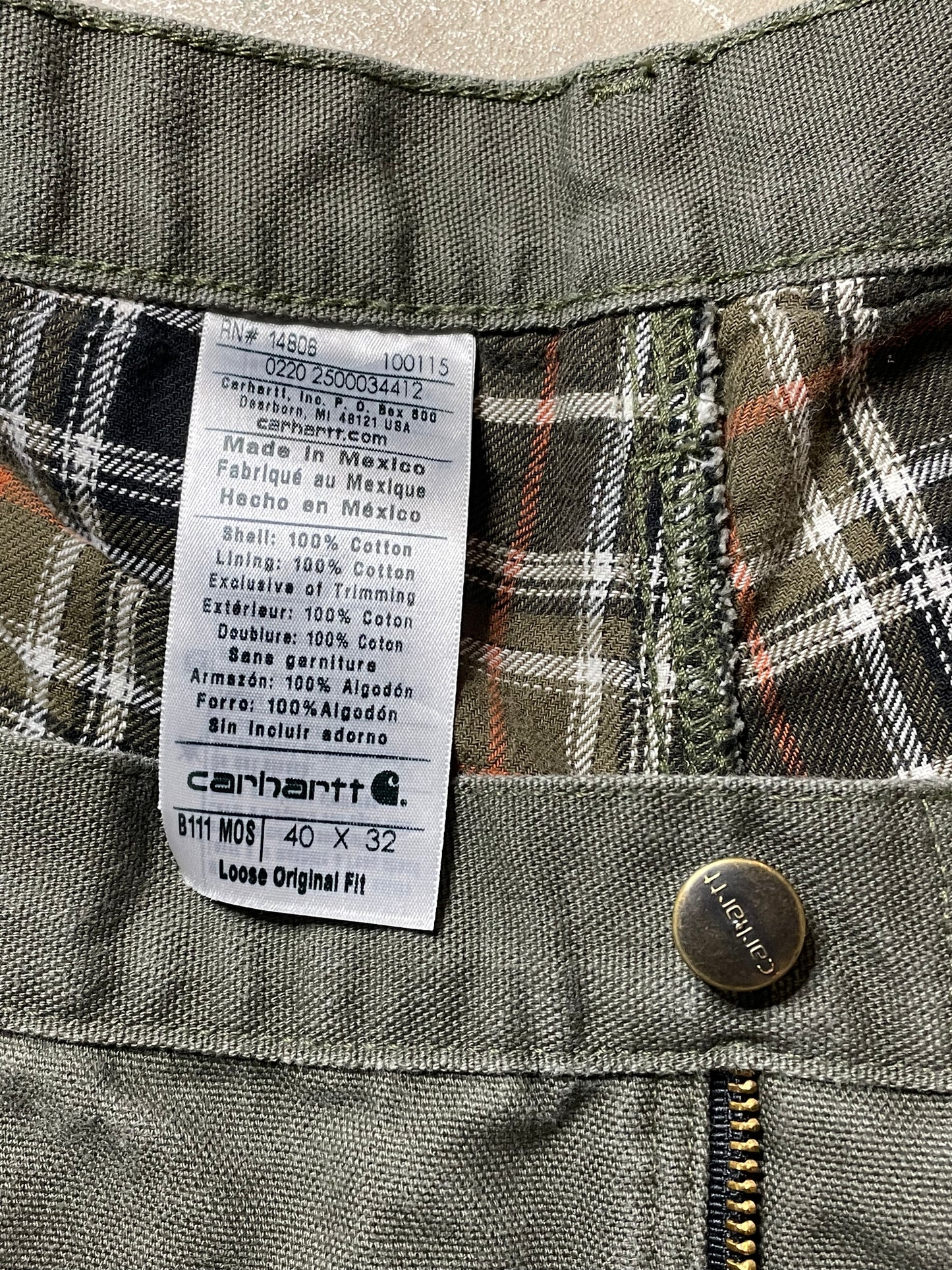 Carhartt Flannel Lined Duck Pant