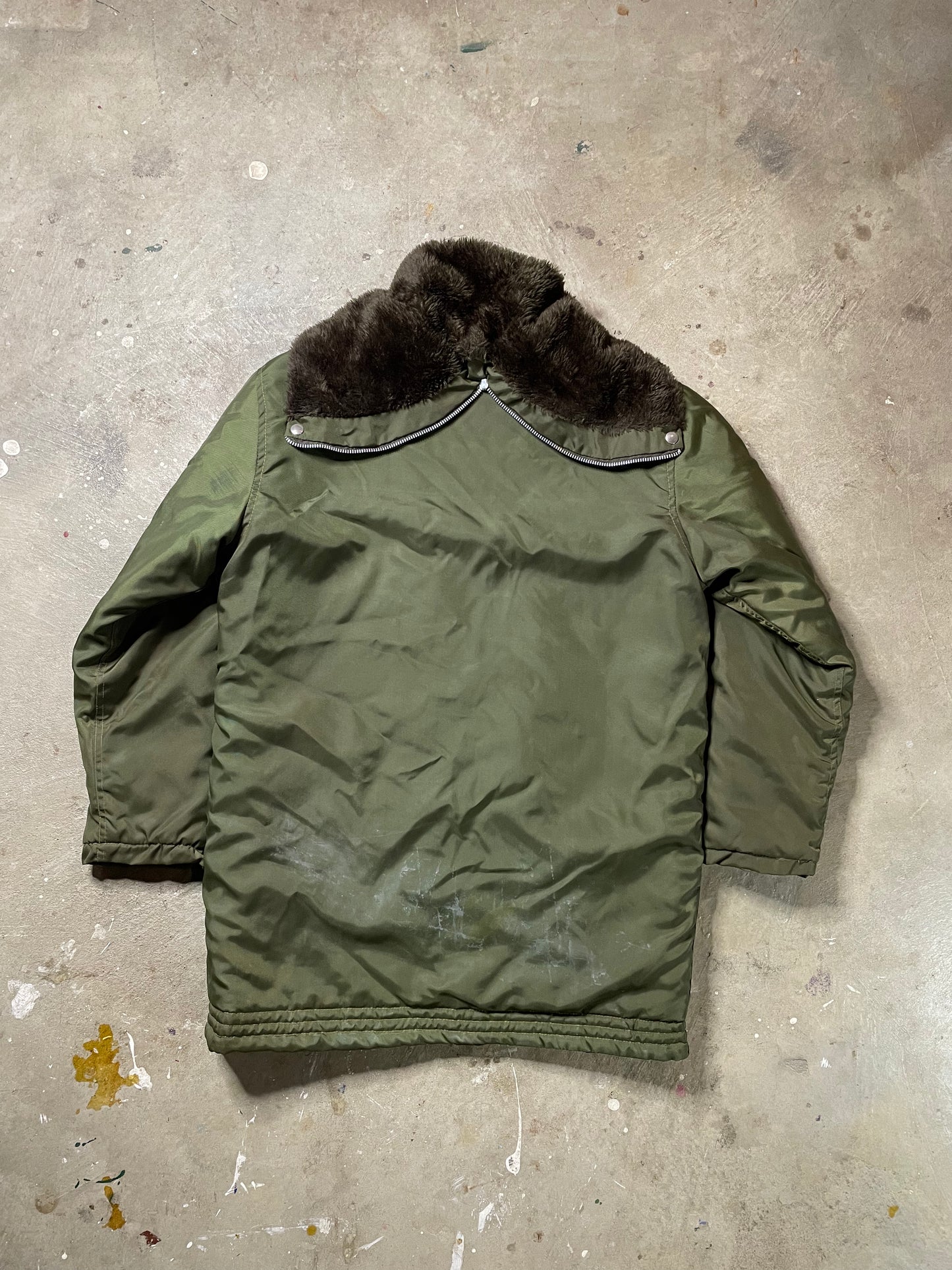 Vintage Military Butterfly Hood Flight Jacket