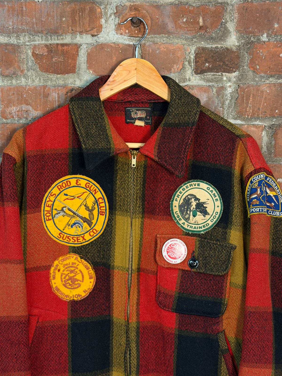 Vintage 1940s Woolrich Wool Patch Hunting Jacket