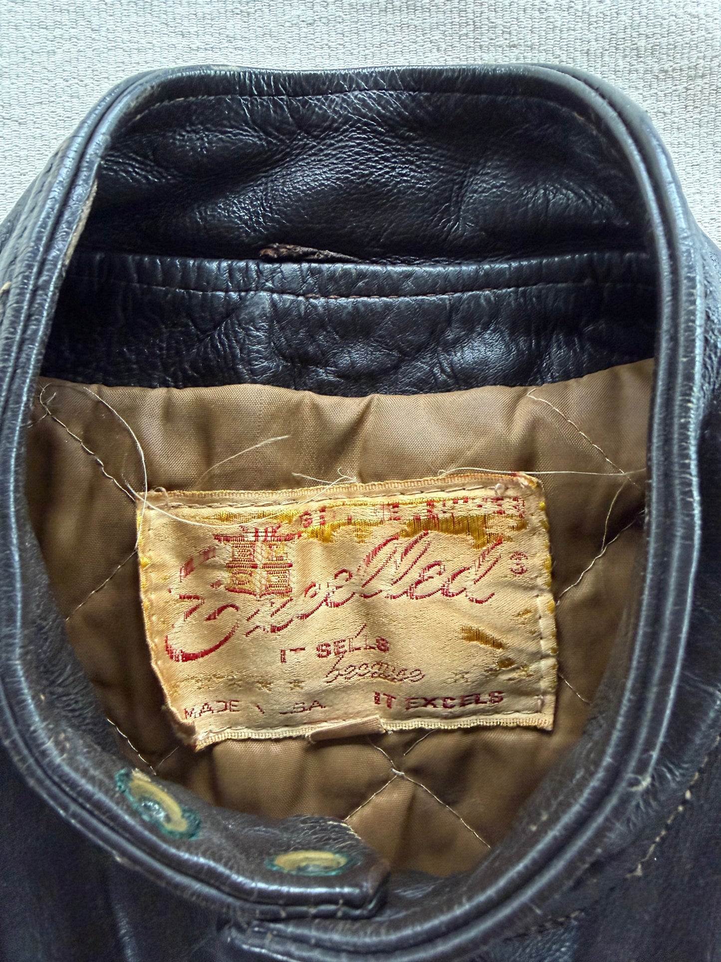 Vintage 50s Excelled Cafe Racer Leather Moto Jacket