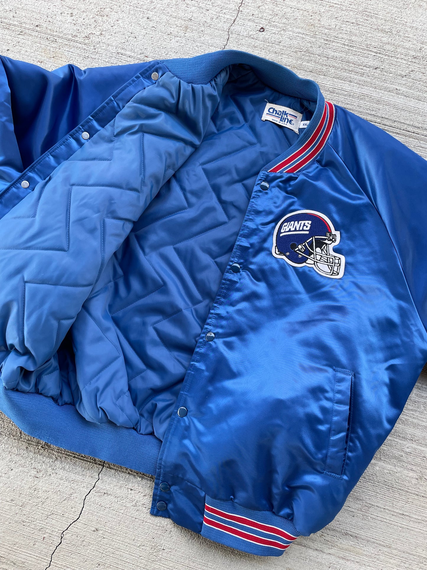 1990 NY Giants Chalk Line Bomber Jacket