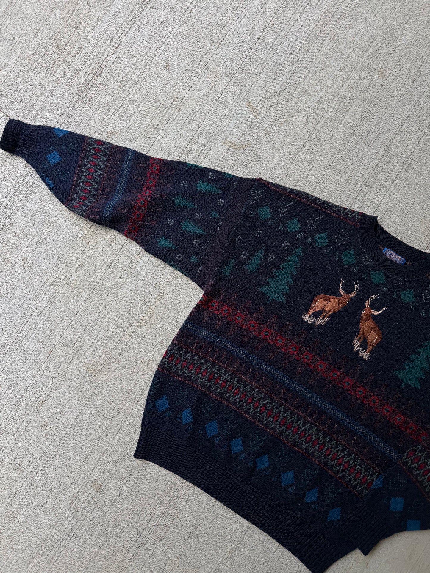 Vintage 90s Pendleton Wool Deer Sweater