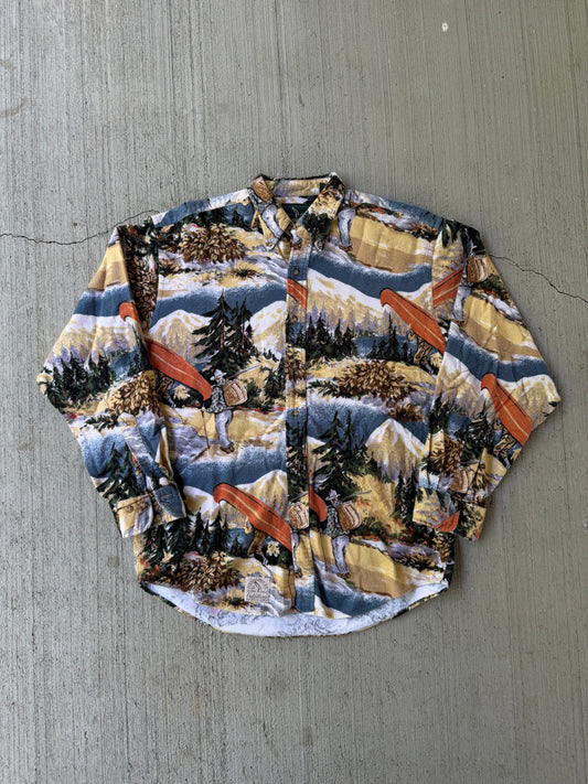 Vintage 1990s Hemisphere AOP Canoe Chamois Shirt