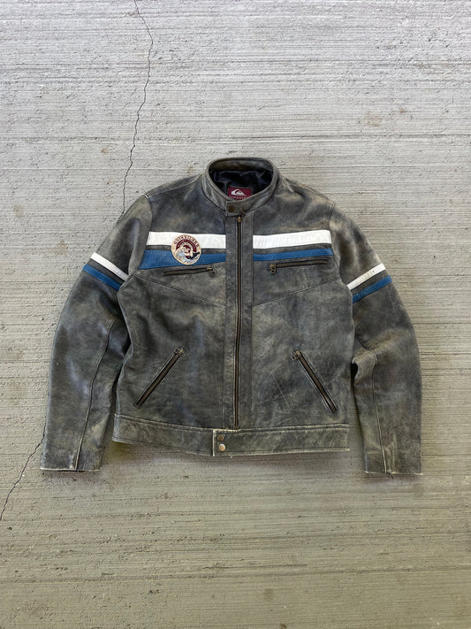 Y2K Quiksilver Leather Moto Jacket