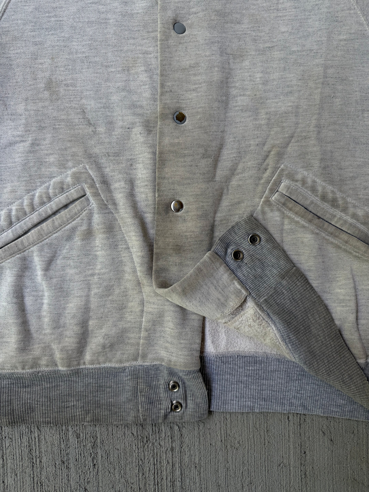 Vintage 1980s GAP Heavily Distressed Button Snap Sweatshirt