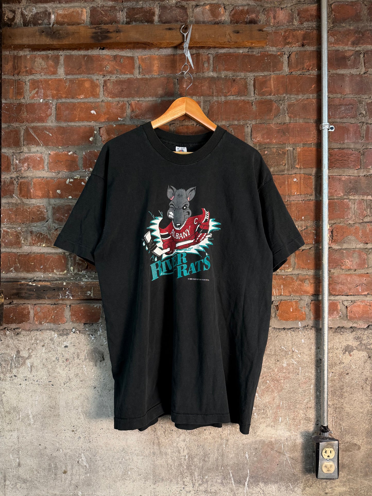 Vintage 1993 Albany River Rats Hockey Tee