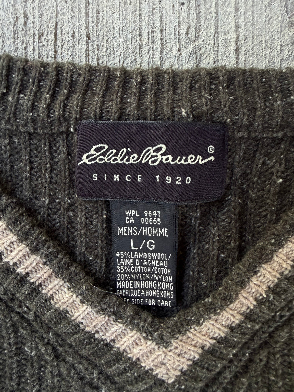Vintage 1990s Eddie Bauer Lambswool V-Neck Sweater