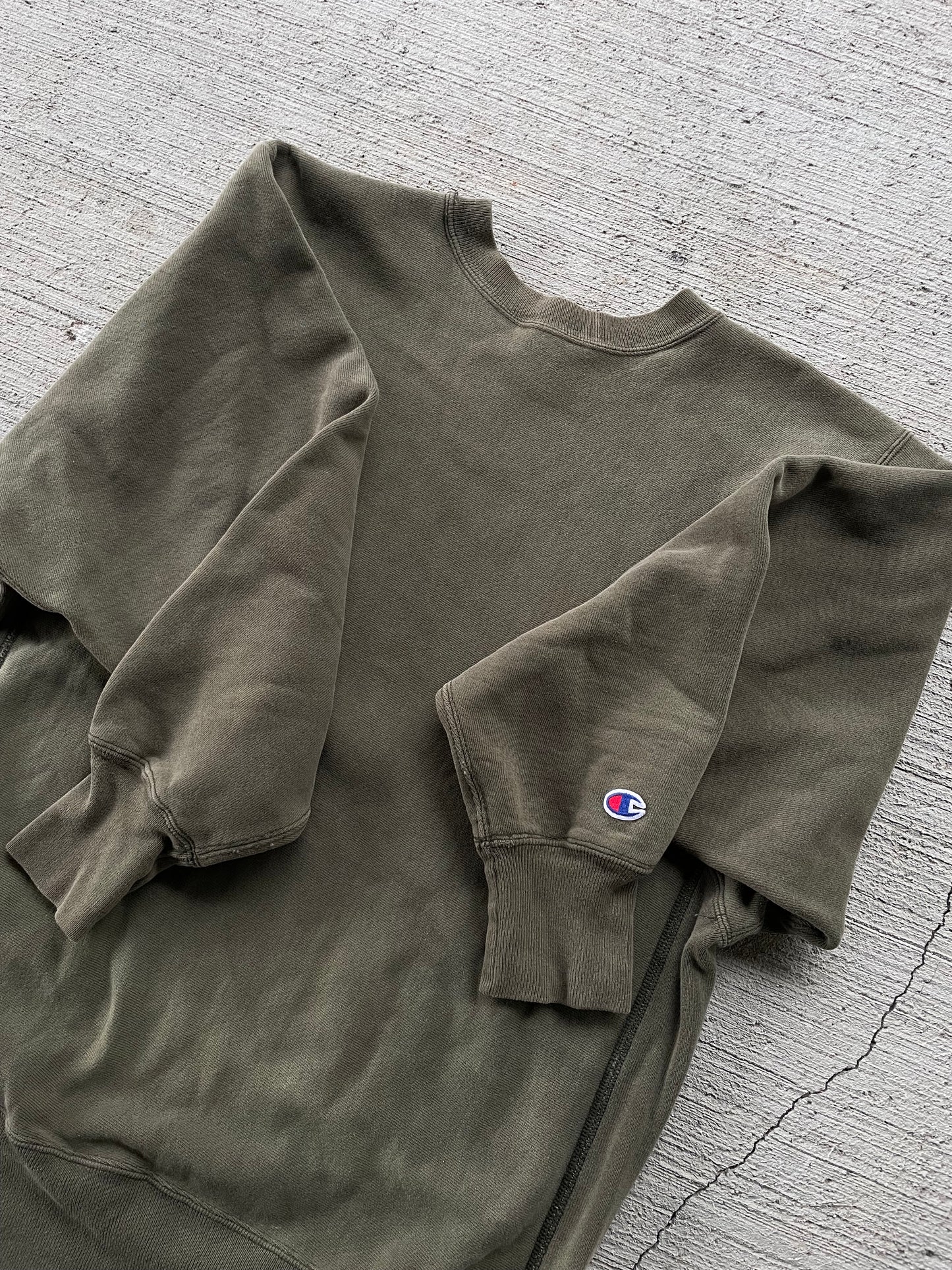 90s Olive Green Champion Reverse Weave Sweatshirt