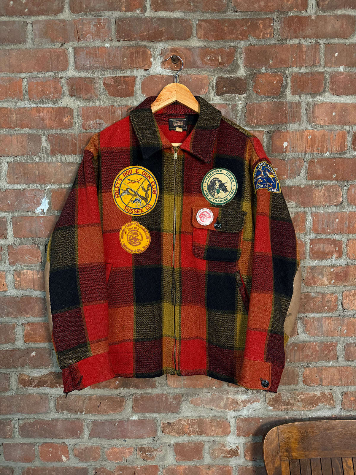 Vintage 1940s Woolrich Wool Patch Hunting Jacket